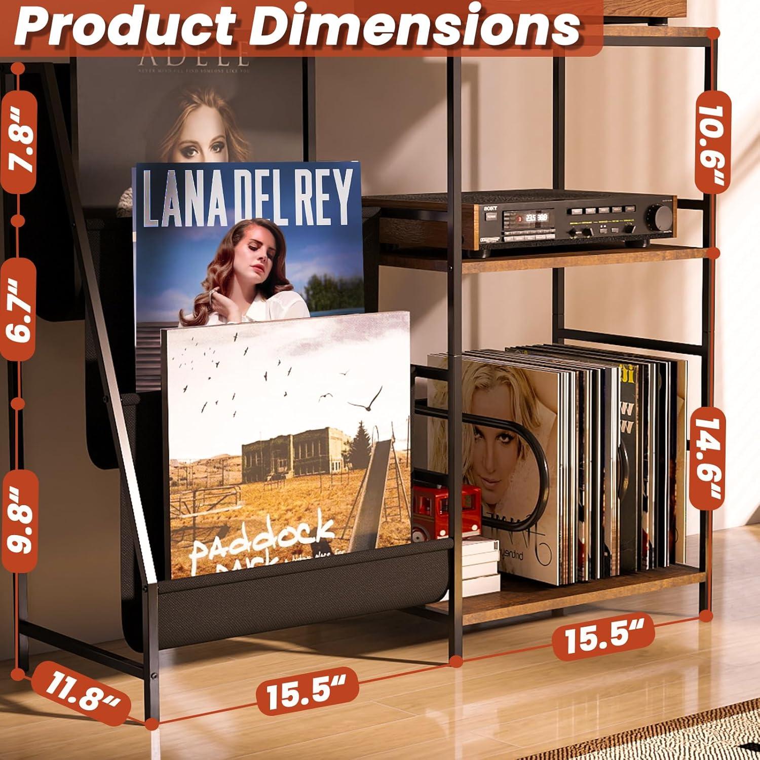 Soporte para Tocadiscos Arbcoler con Almacenamiento para 300 Vinilos