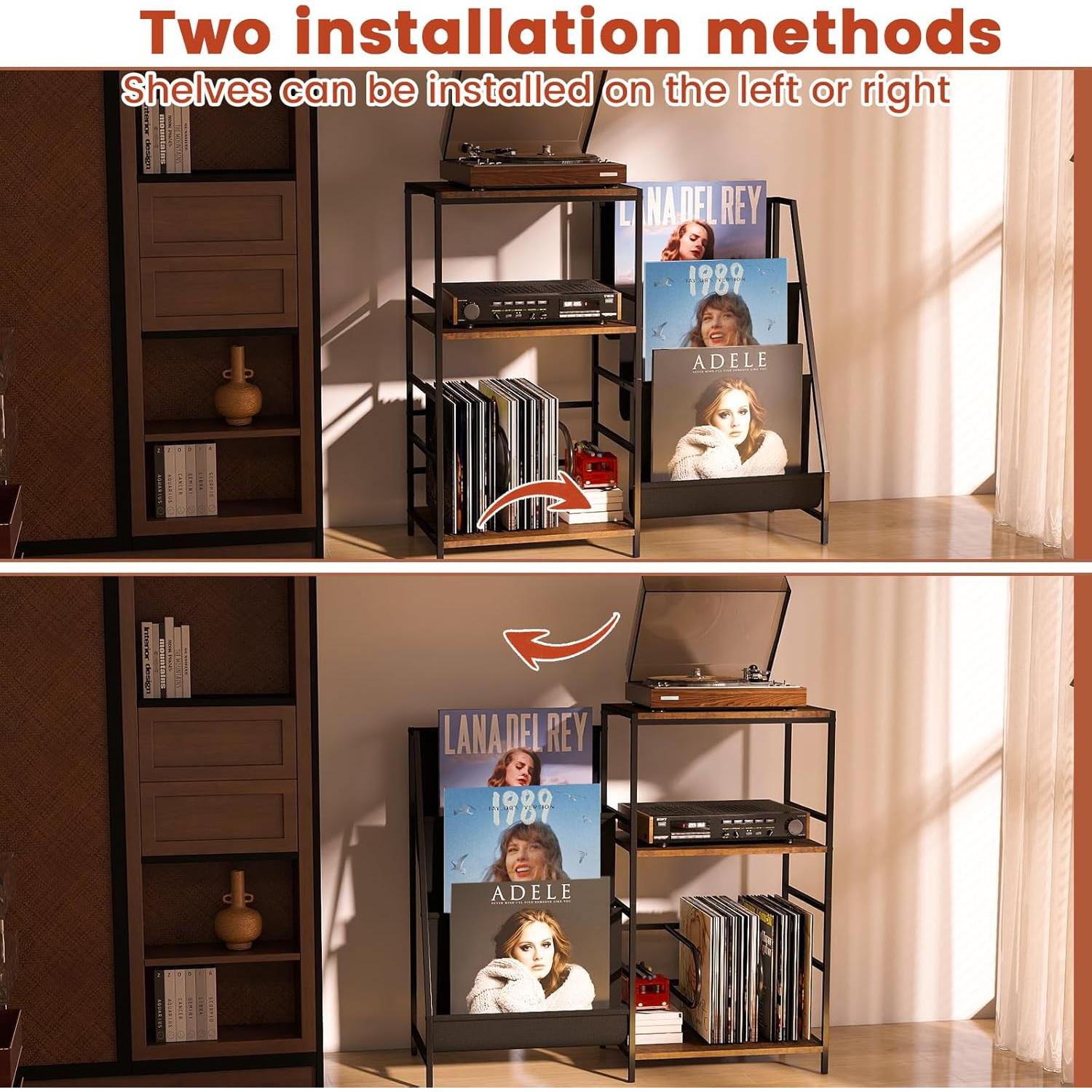 Soporte para Tocadiscos Arbcoler con Almacenamiento para 300 Vinilos