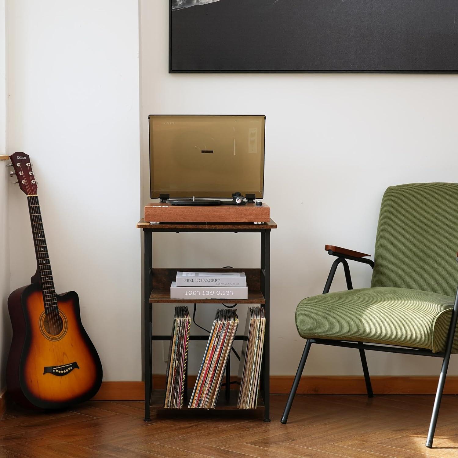 Soporte para Tocadiscos DALEMHOME con Estación de Carga 3 Niveles