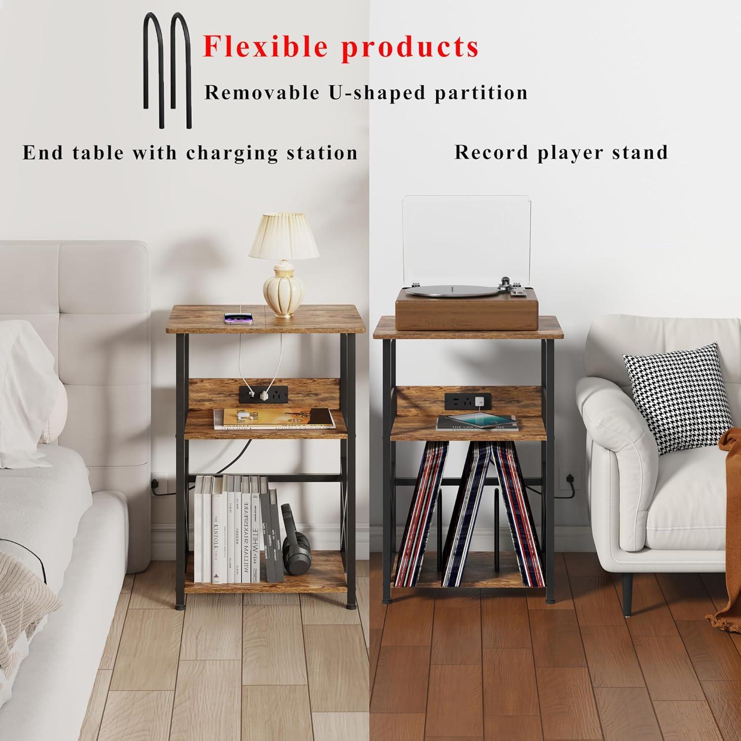 Soporte para Tocadiscos DALEMHOME con Estación de Carga 3 Niveles