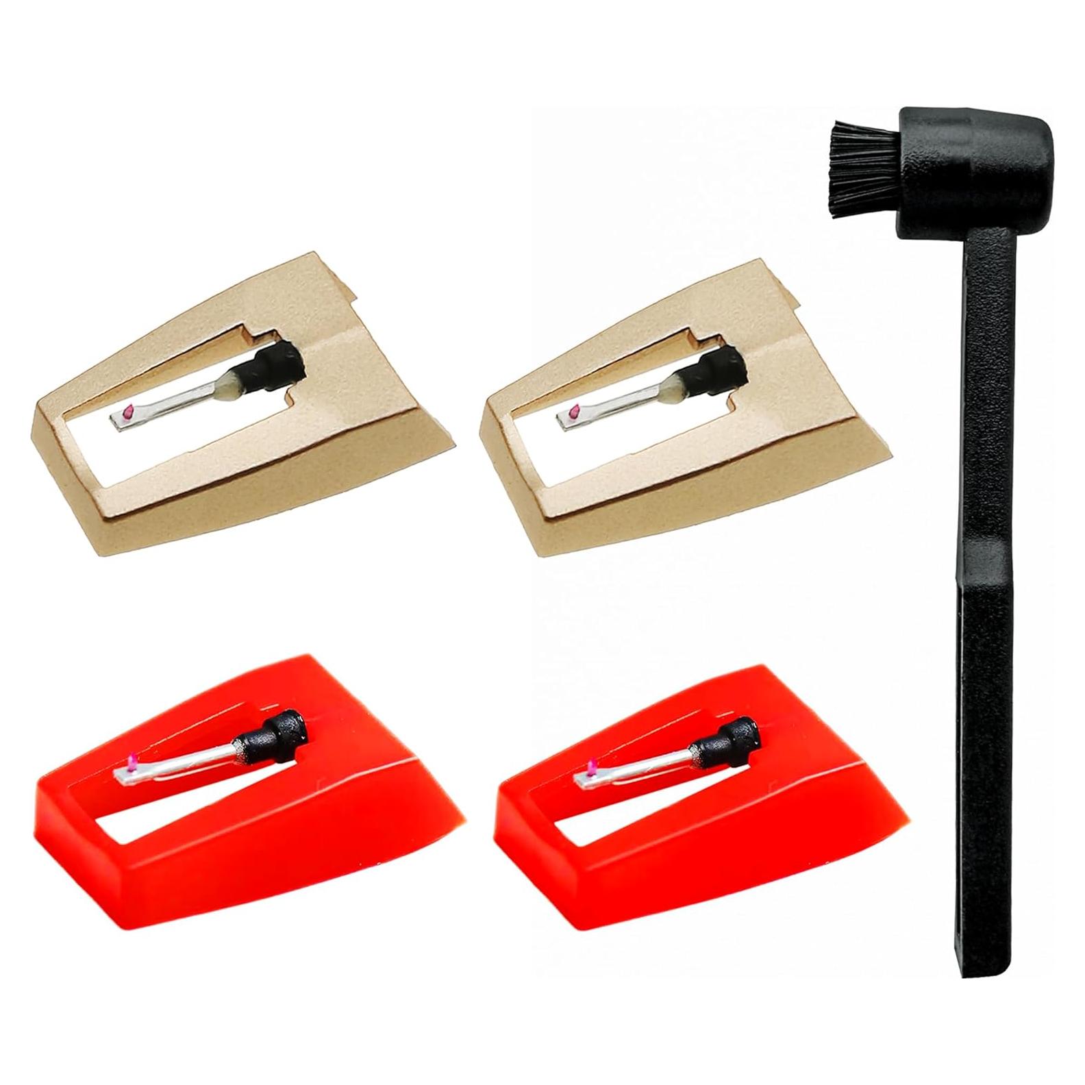 Kit de 4 Agujas para Tocadiscos + Cepillo de Limpieza