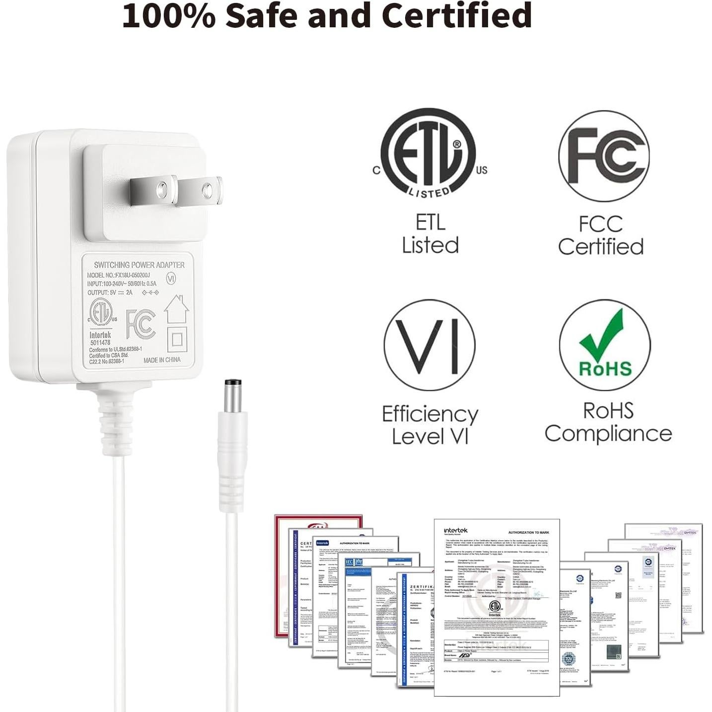 Cargador Tonton 5V 2A 2M para Reproductor Victrola VSC-550BT