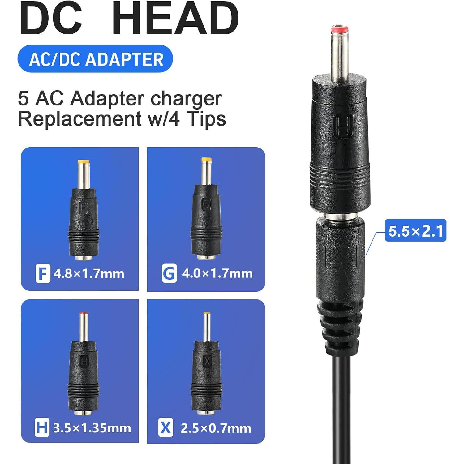 Cable de Alimentación 5V 1A 2A Bccxzm para Tocadiscos VSC-550BT