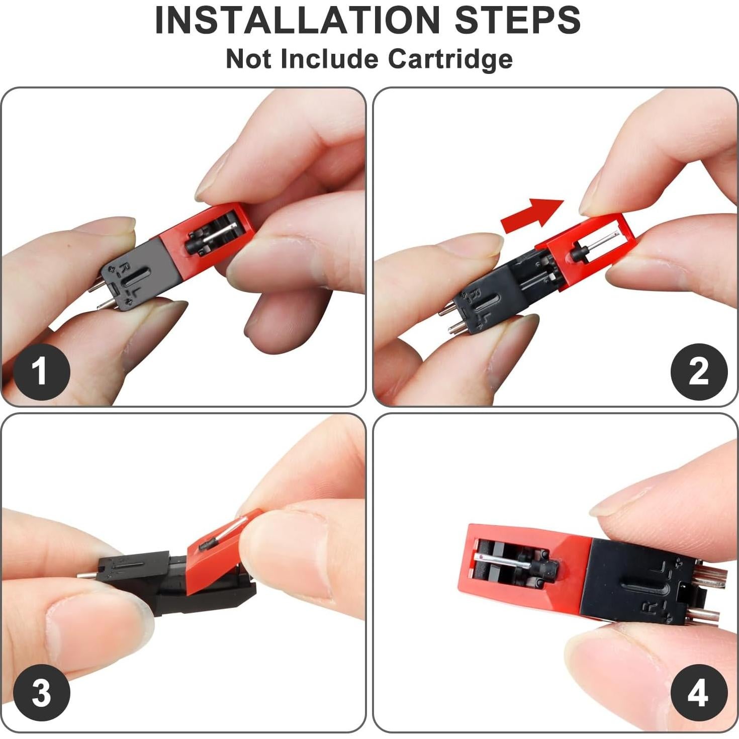 4 Agujas de Reemplazo JUKFITA para Tocadiscos Rojo