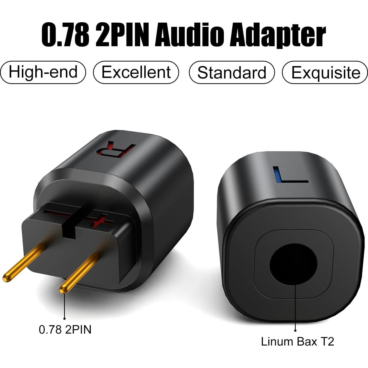 Adaptador de Auriculares 0.78 2PIN a IPX T2 Negro OKCSC