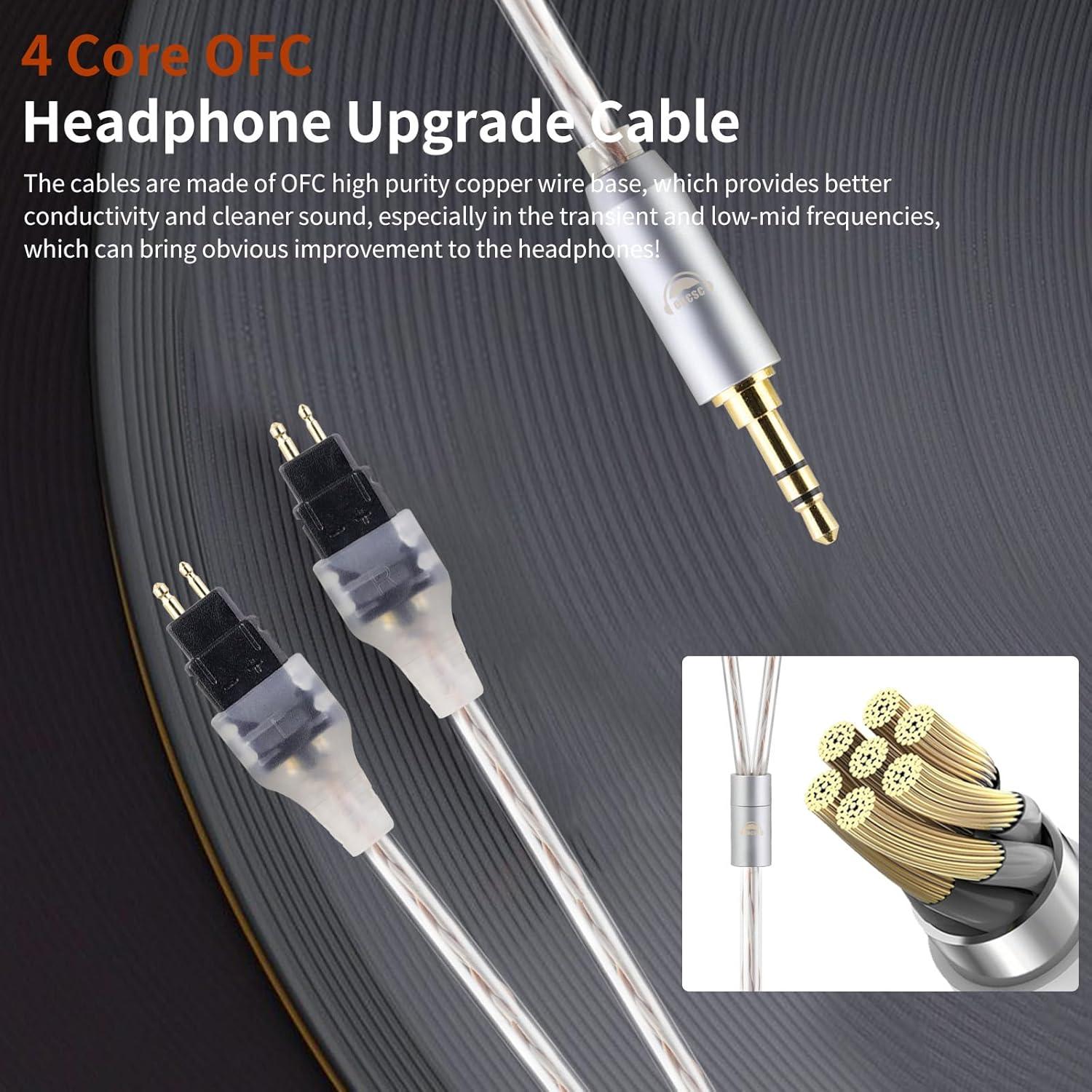 Cable de Reemplazo Mejorado OKCSC 1.5M para Auriculares Sennheiser 3.5MM