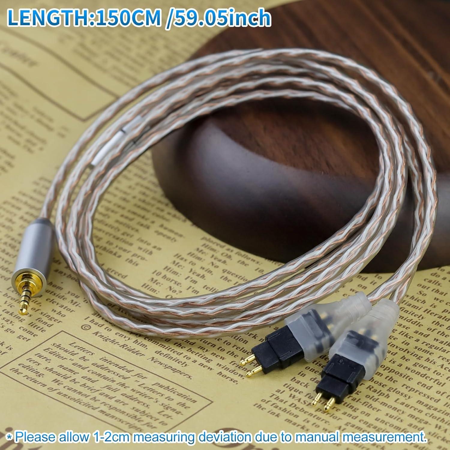 Cable de Reemplazo Mejorado OKCSC 1.5M para Auriculares Sennheiser 3.5MM