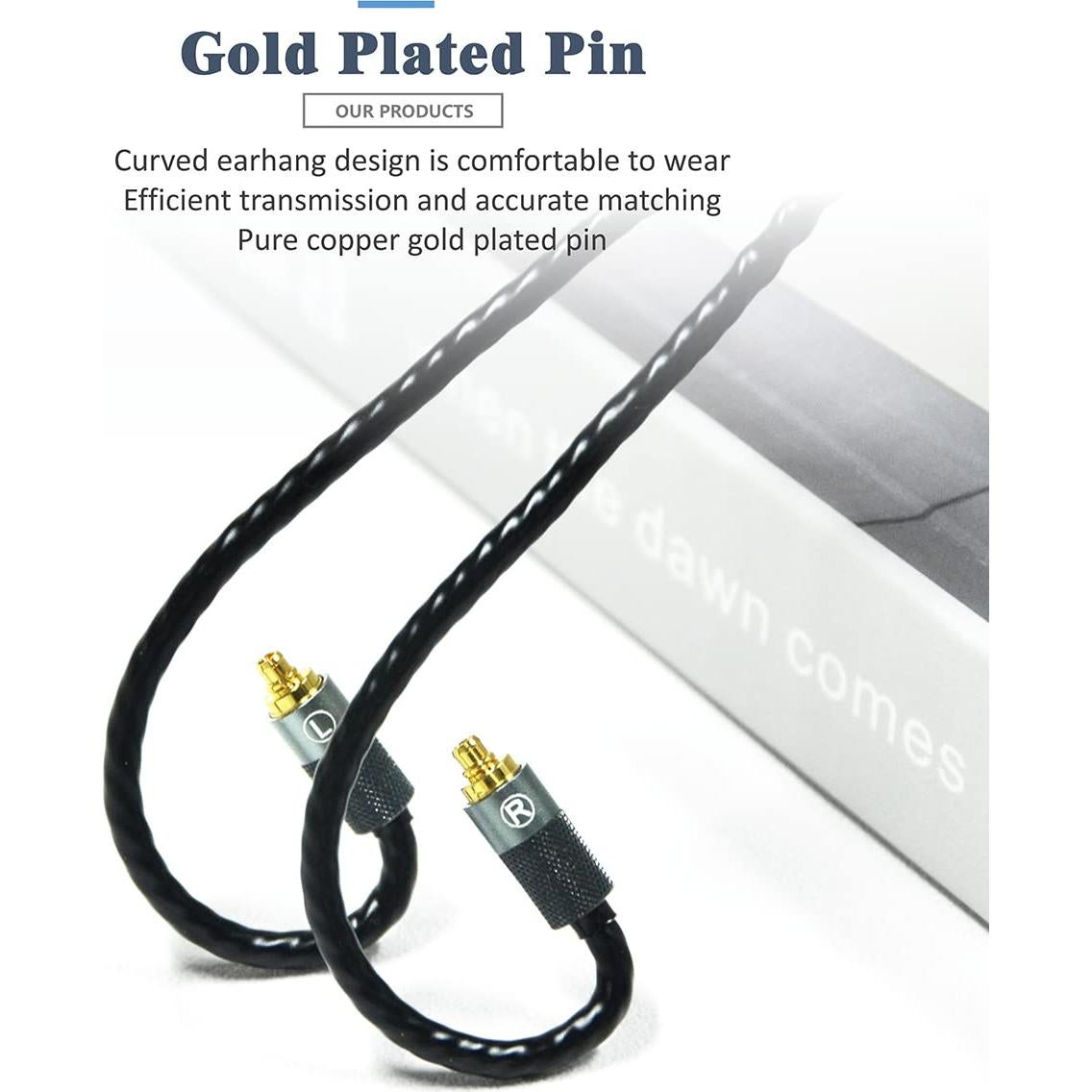 Cable de Reemplazo para Auriculares GUCraftsman 1.2m Plata + Grafeno