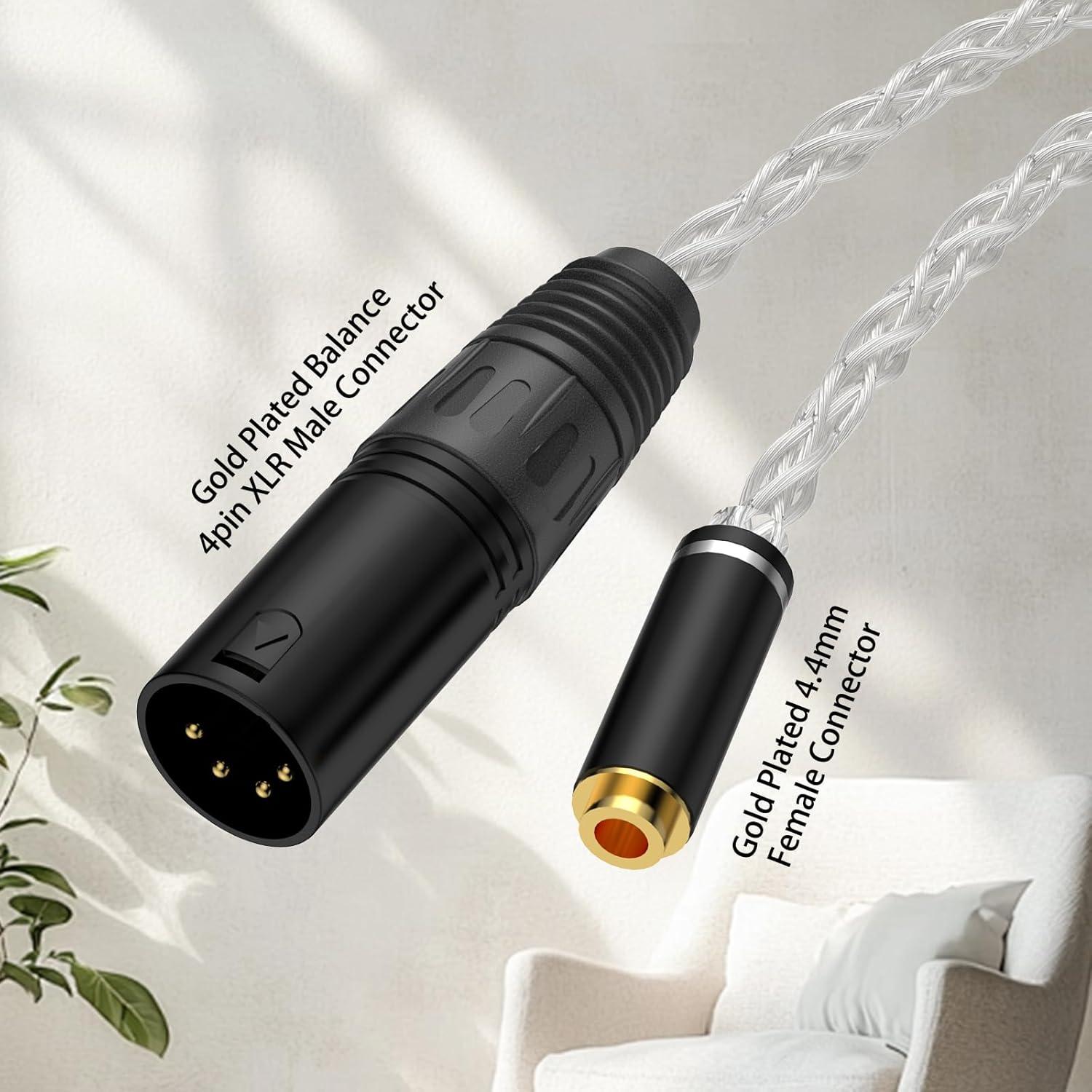 Adaptador de Audio 4 Pin XLR Macho a 4.4mm Hembra XIUSHAOT