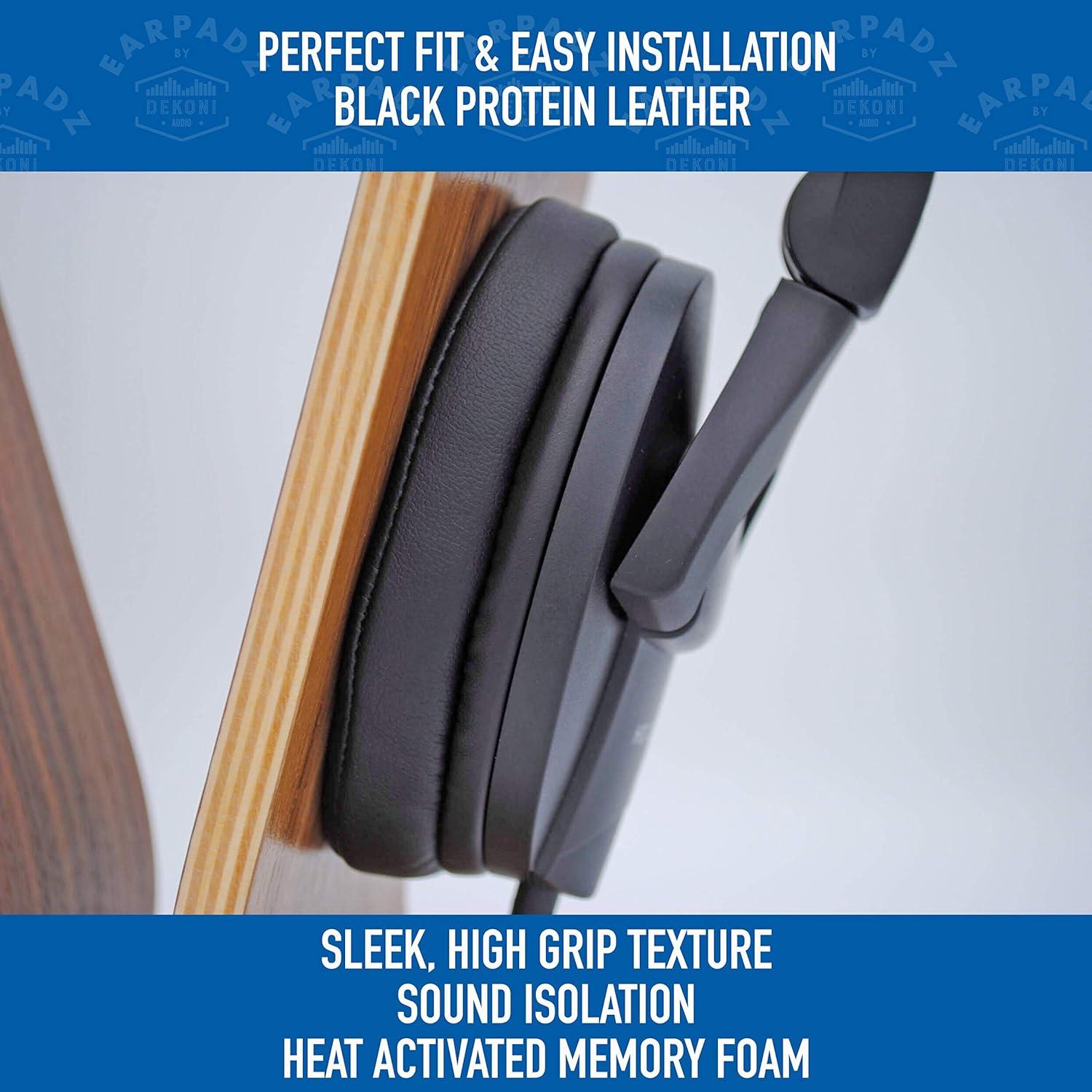 Almohadillas de Repuesto Dekoni para Auriculares Sennheiser HD280Pro - Cuero Negro