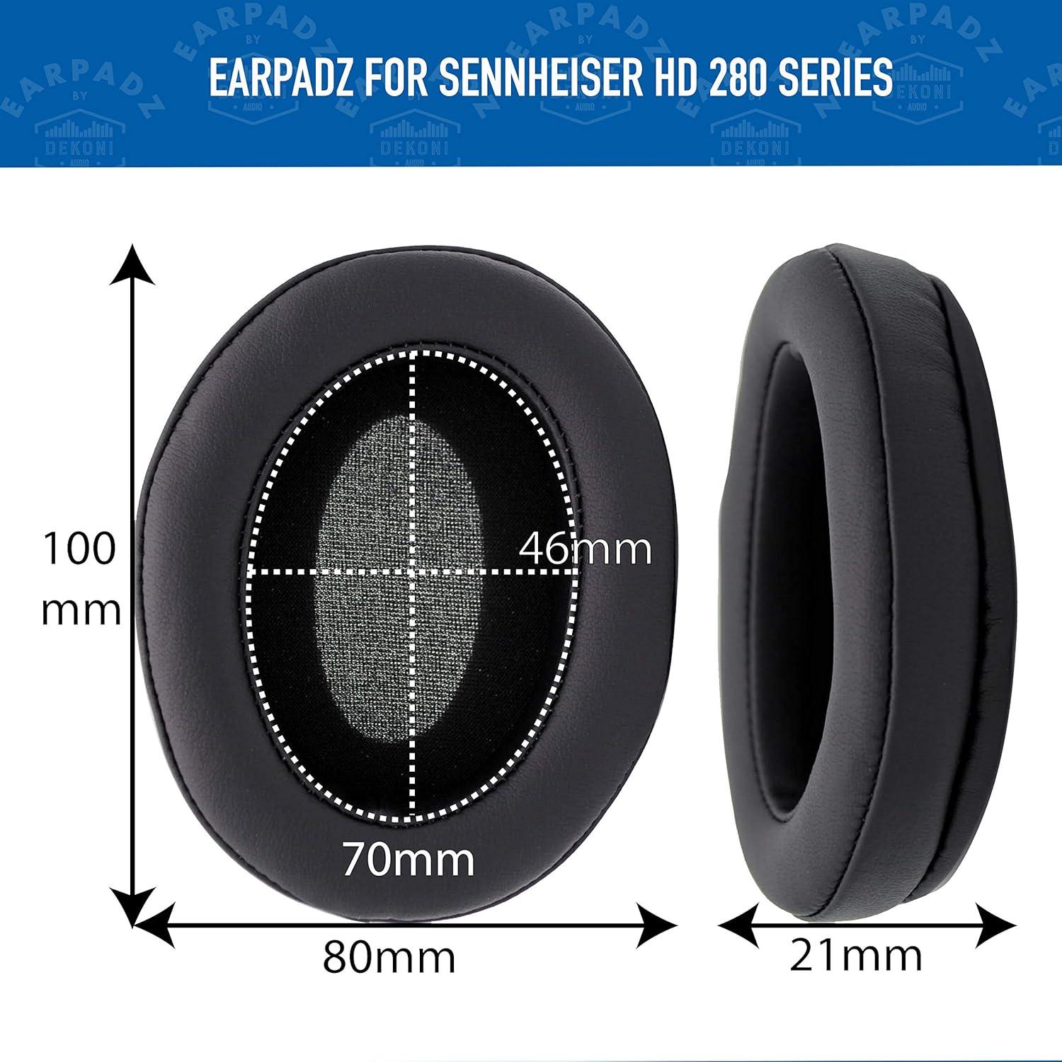 Almohadillas de Repuesto Dekoni para Auriculares Sennheiser HD280Pro - Cuero Negro