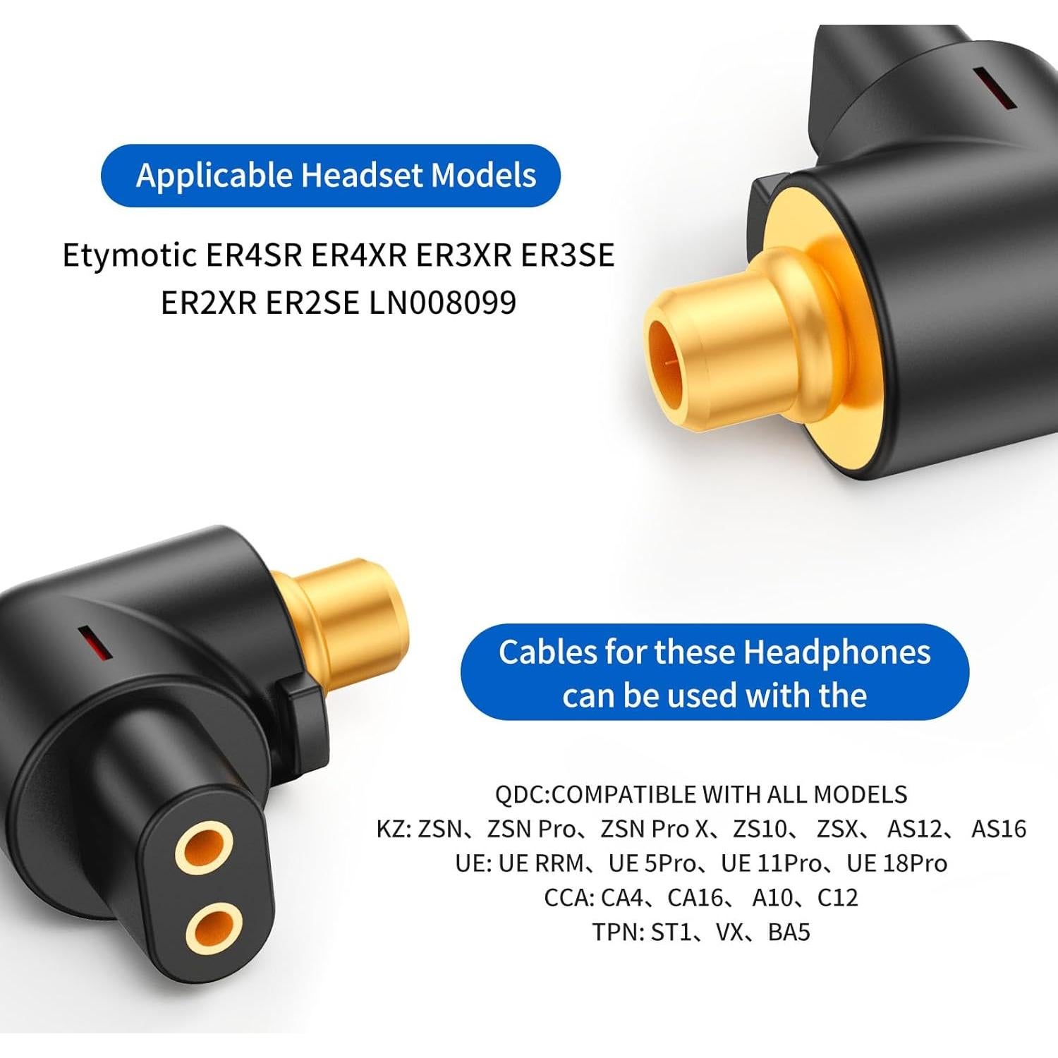 Adaptador de Auriculares OKCSC QDC 2PIN a ER4SR Masculino