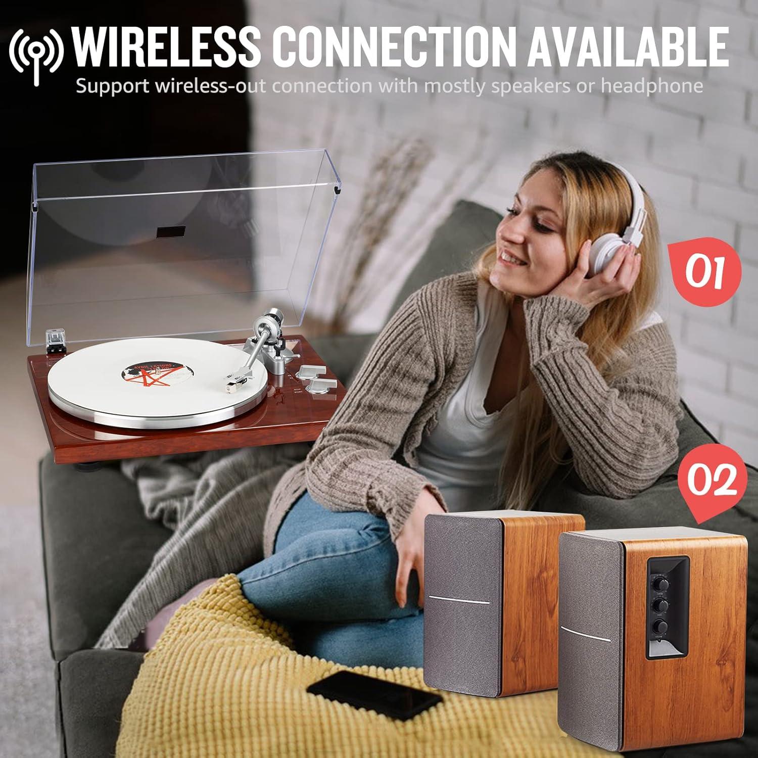 Tocadiscos Retrolife Rojo Clásico con Bluetooth y USB