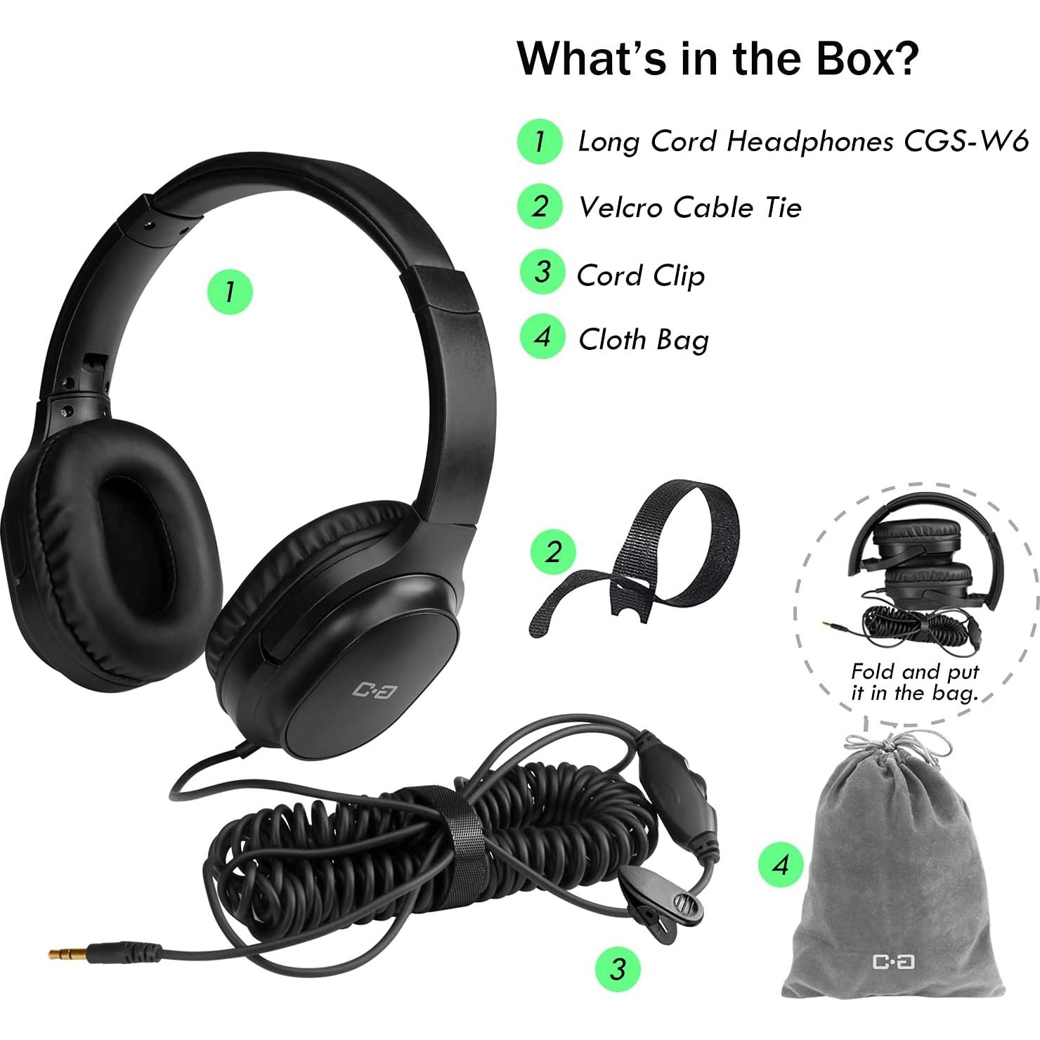 Auriculares de cable ChanGeek CGS-W6 5.5m para TV y PC