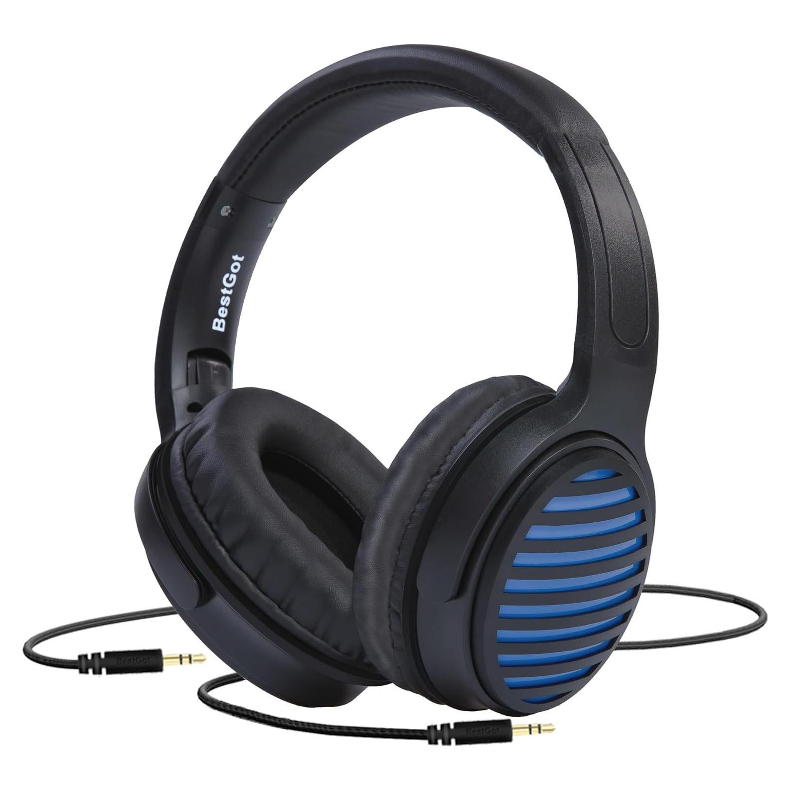 Auriculares BestGot 772D Plegables Estéreo 3.5mm Negro/Azul