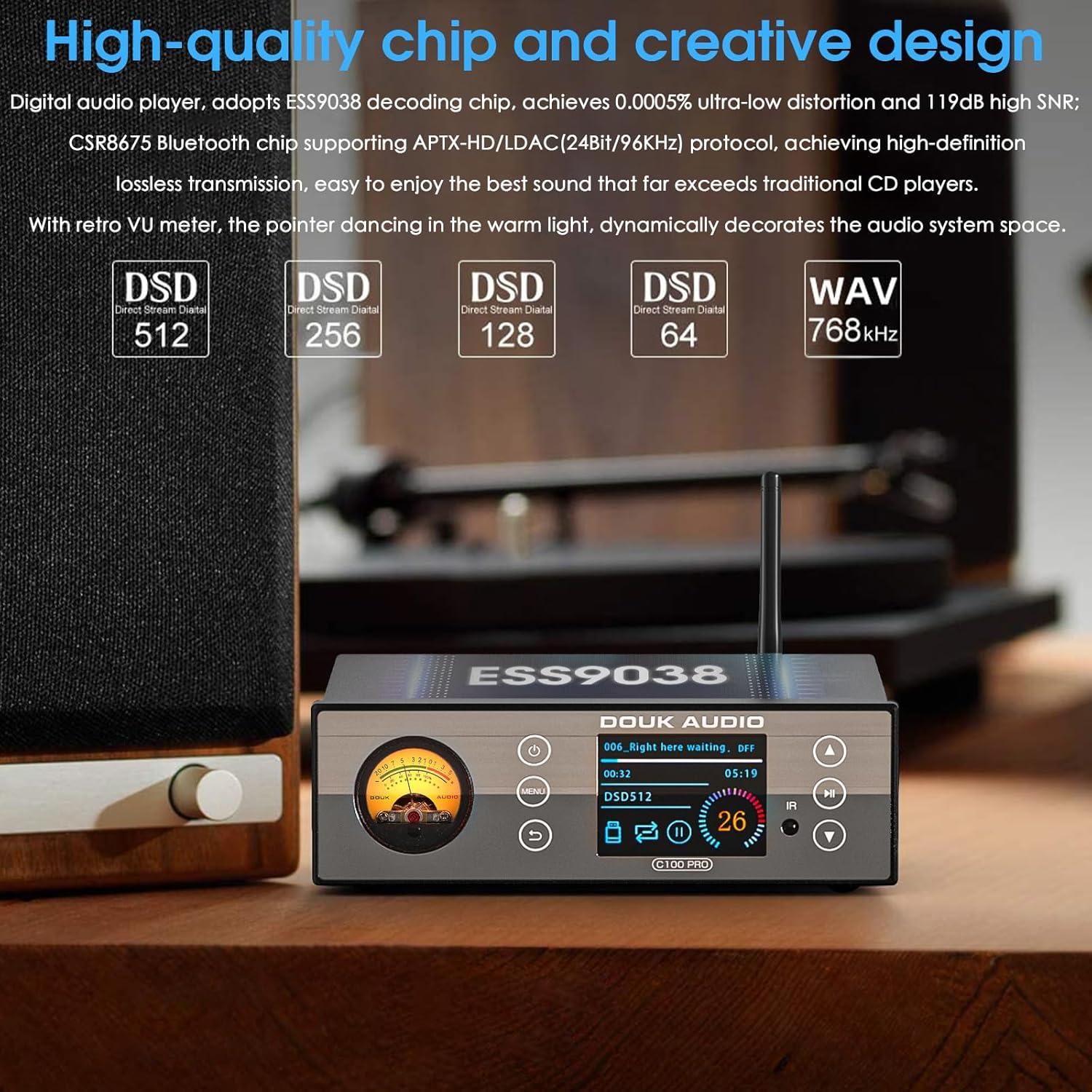 Reproductor de Audio Bluetooth Douk Audio C100 PRO Hi-Res