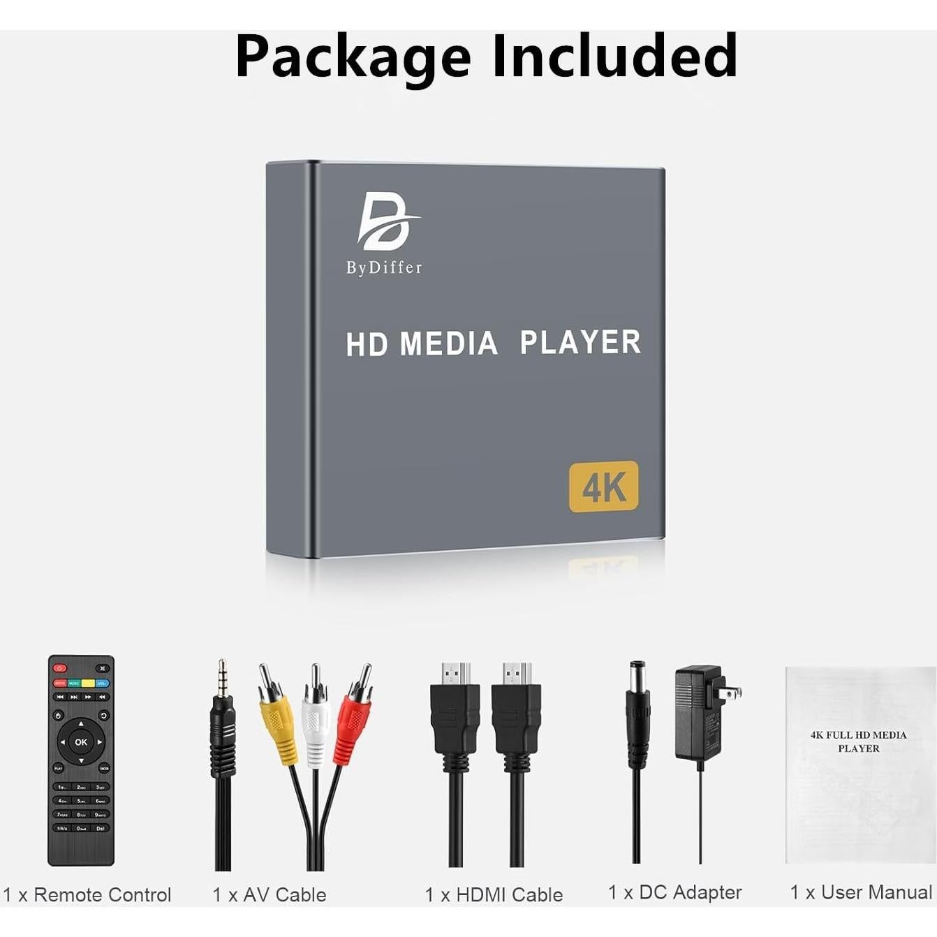 Reproductor de Medios Digitales 4K fnetic HD19 HDMI AV Gris