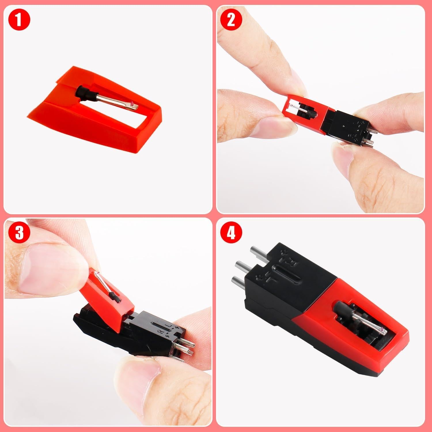 5 Agujas para Tocadiscos + Cepillo de Limpieza - Victrola, Crosley