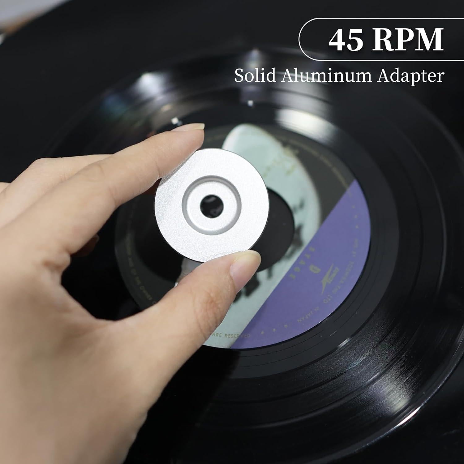 Adaptador de disco 45 RPM MayRecords Aluminio Plata 7"