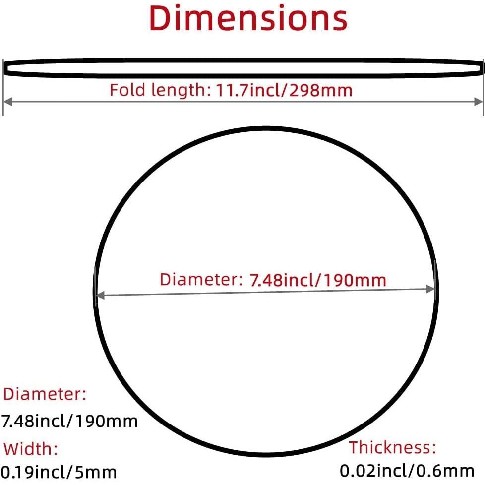 Correa de Reemplazo para Tocadiscos Sam&Johnny 190mm Goma (2 Pcs)
