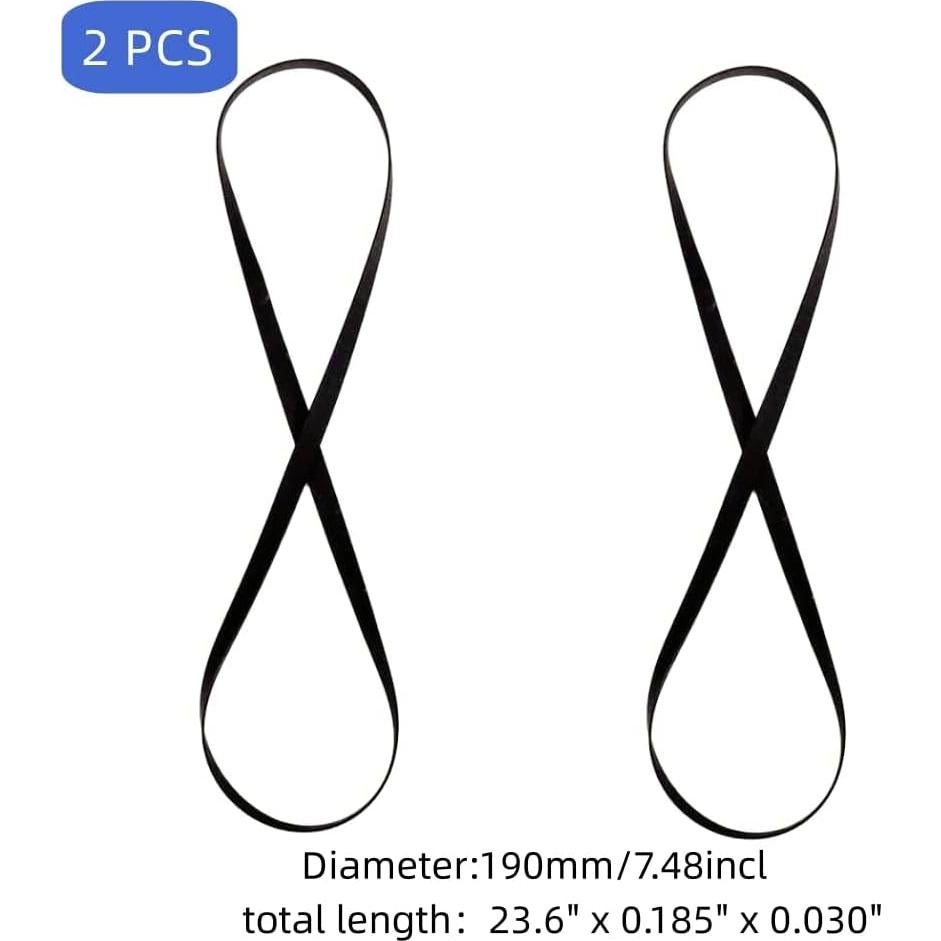 Correa de Reemplazo para Tocadiscos Sam&Johnny 190mm Goma (2 Pcs)