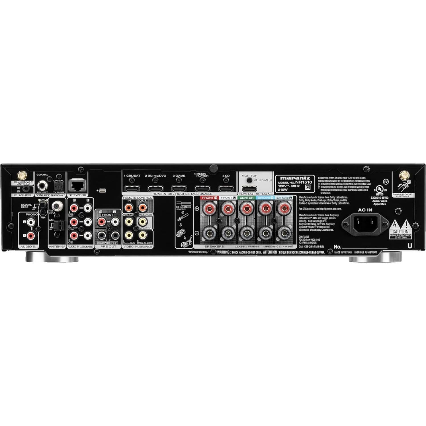 Receptor AV Marantz NR1510 5.2 Canales 4K UHD Negro