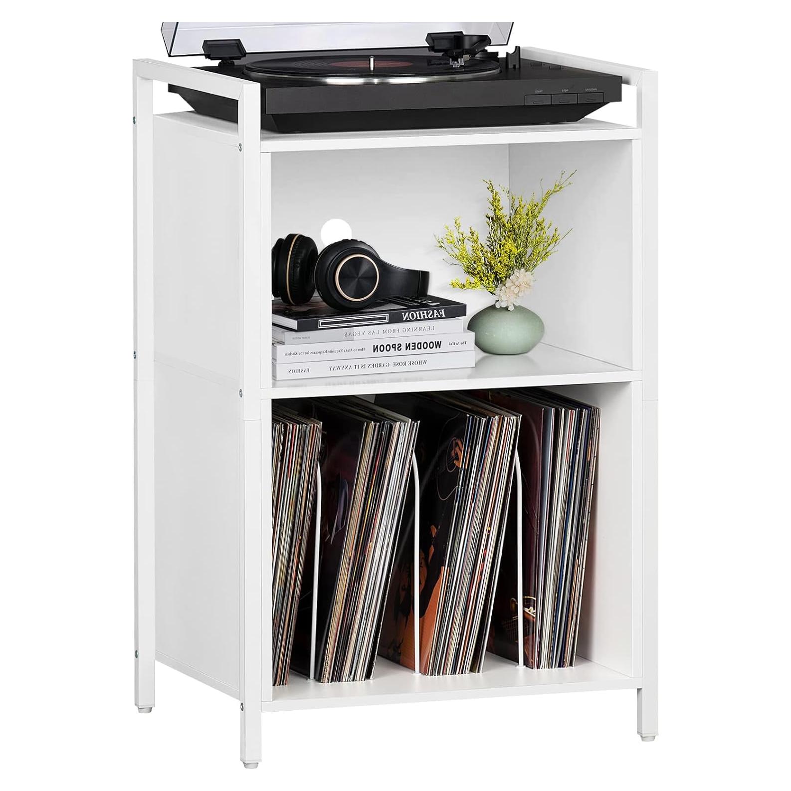 Soporte para Tocadiscos YAHARBO Blanco 3 Estantes 180 Discos