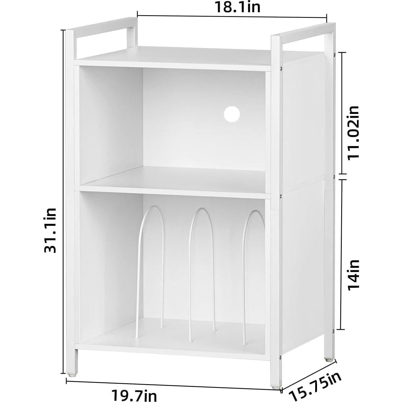 Soporte para Tocadiscos YAHARBO Blanco 3 Estantes 180 Discos