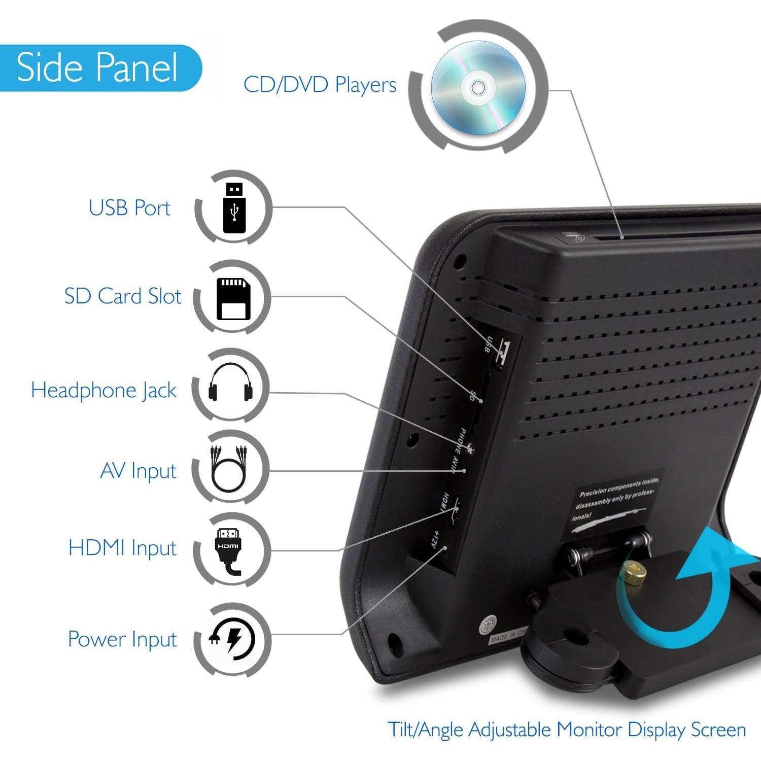 Monitor de Cabecera Pyle PLD94BK 9" LCD Reproductor DVD HDMI