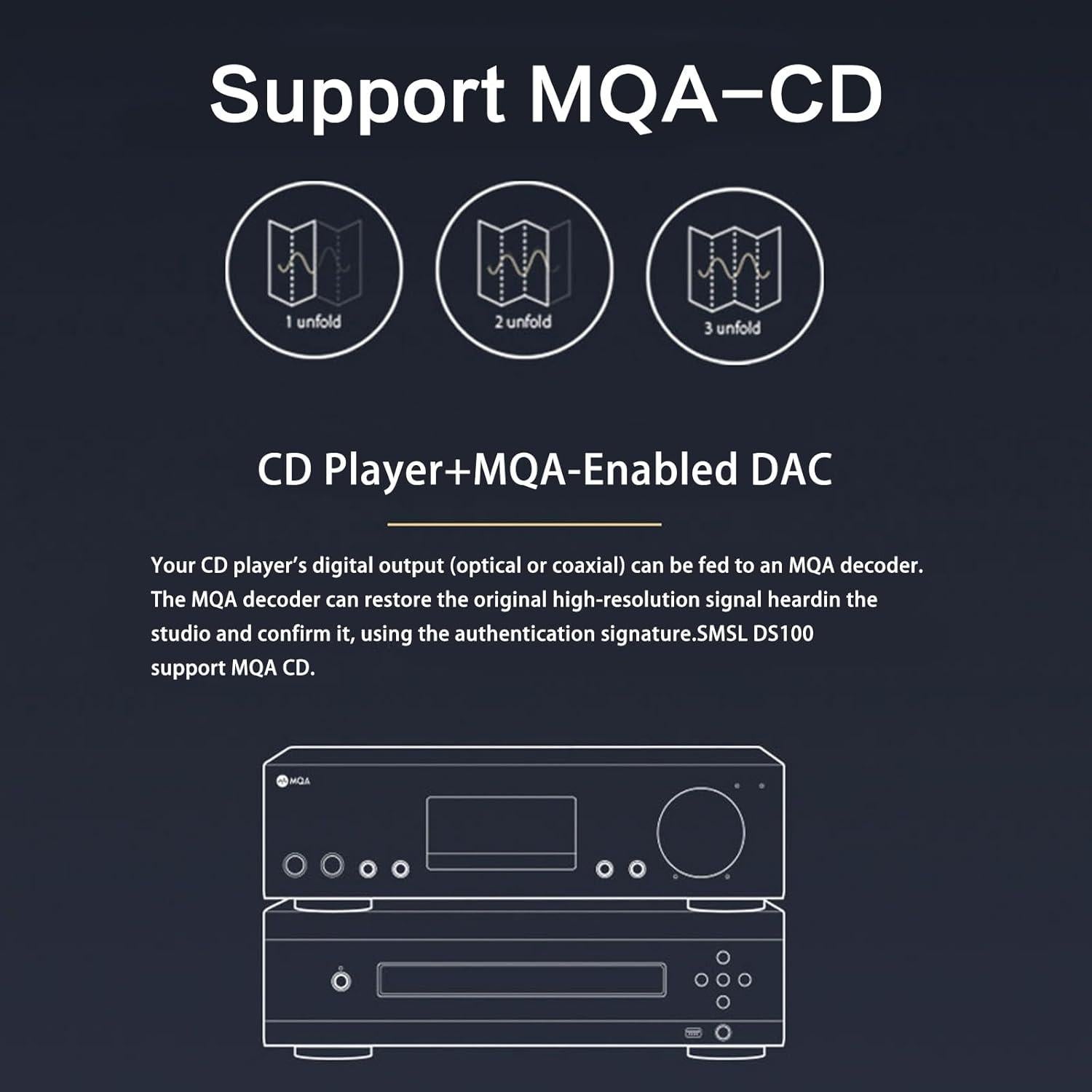 DAC USB MQA S.M.S.L DS100 con amplificador de auriculares
