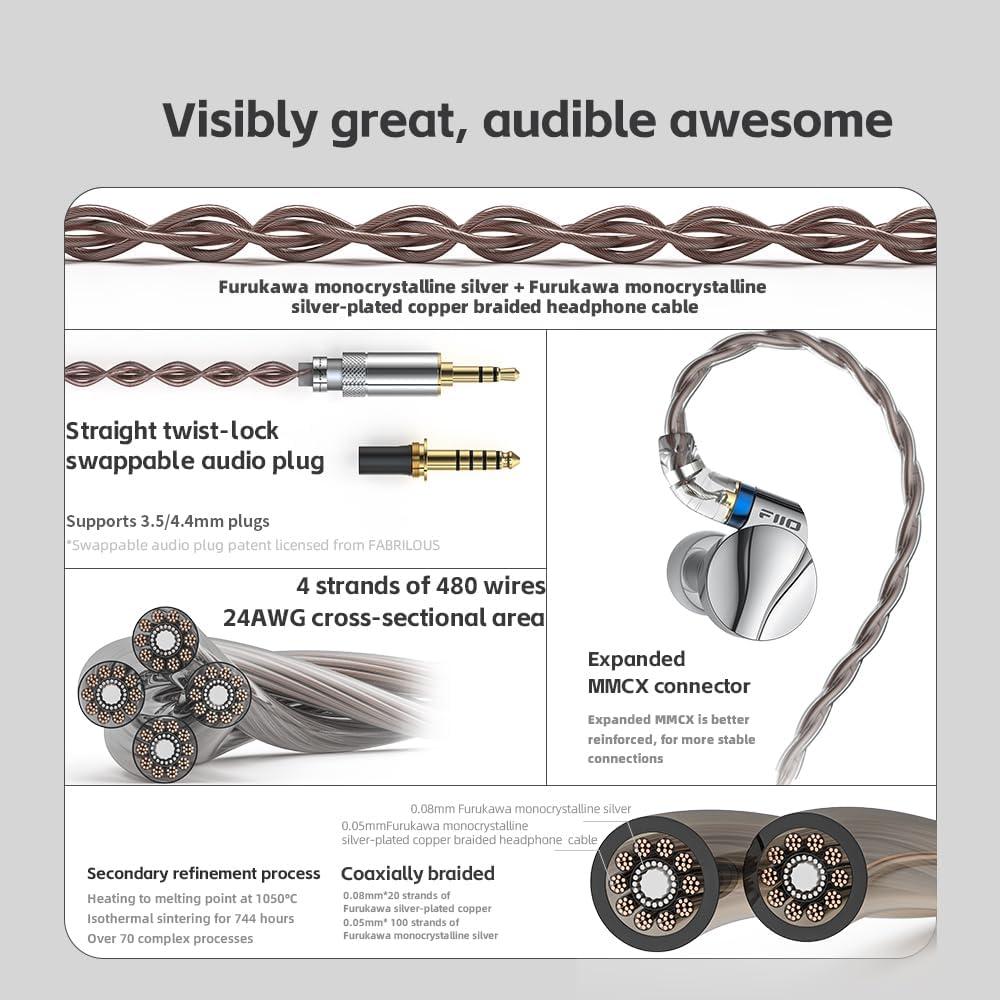 Auriculares In-Ear FiiO FD15 HiFi 13.8mm Acero Inoxidable