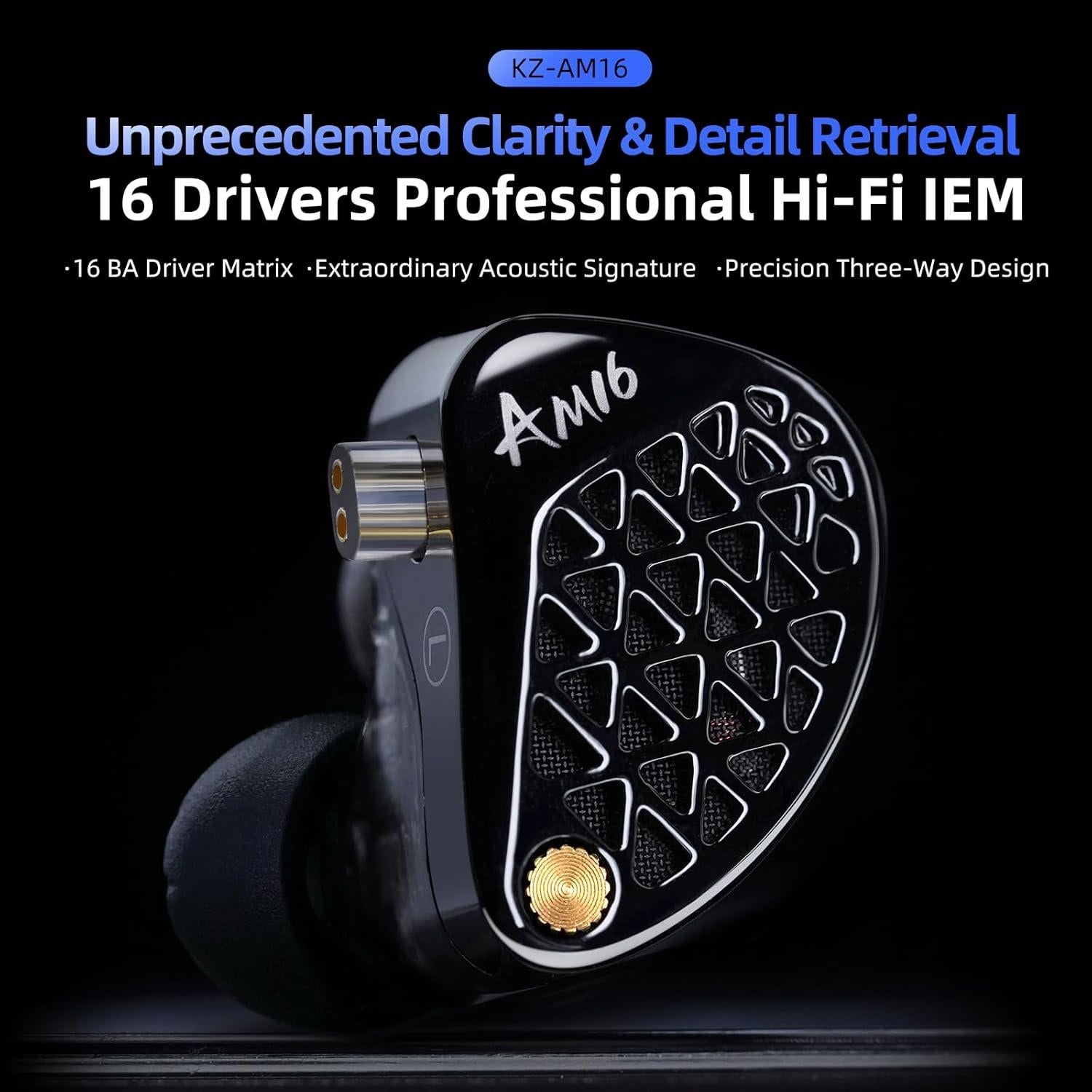 Auriculares KZ AM16 Hi-Fi 16 Controladores Balanceados 150g