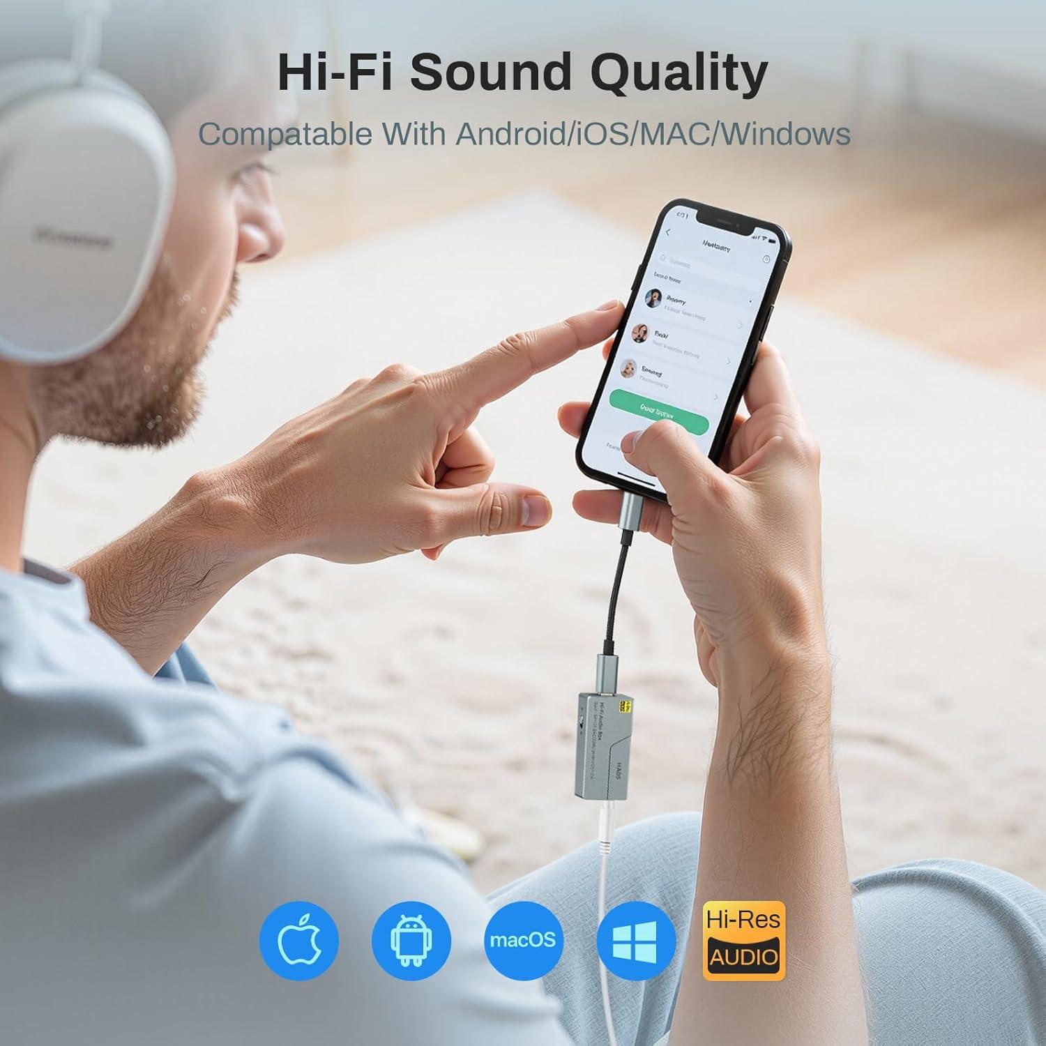 Amplificador DAC USB C EYTSE HA05 Portátil HiFi 32Bit/384kHz