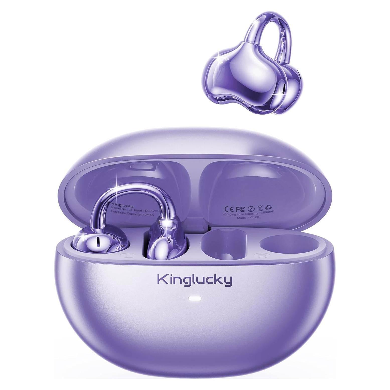 Auriculares Inalámbricos Kinglucky J8 Morados 50H Bluetooth 5.4