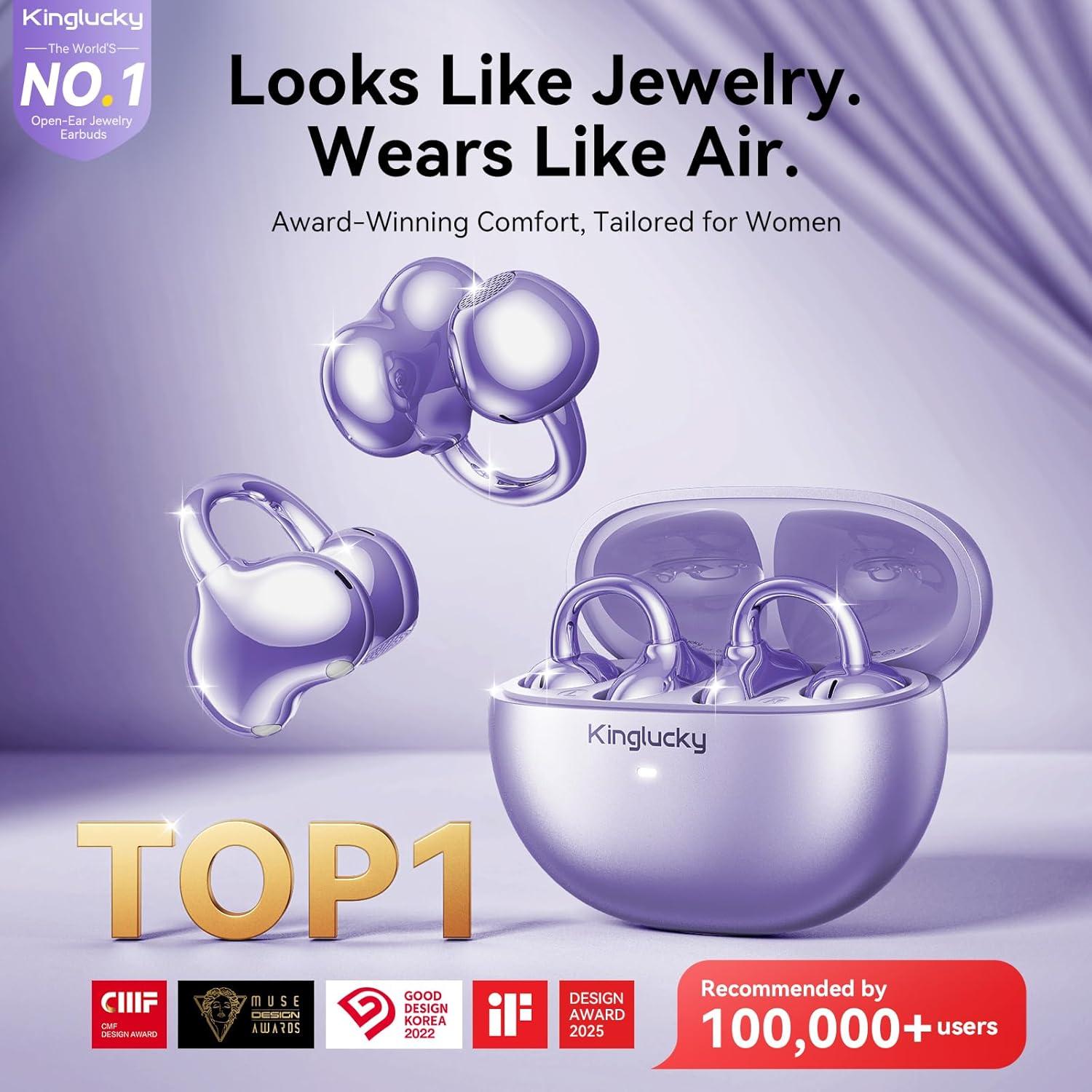 Auriculares Inalámbricos Kinglucky J8 Morados 50H Bluetooth 5.4