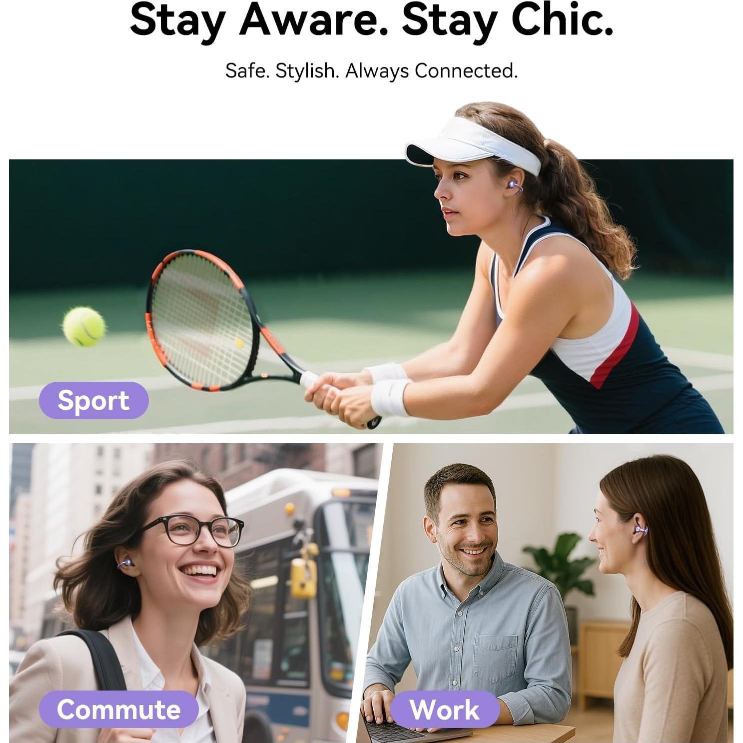 Auriculares Inalámbricos Kinglucky J8 Morados 50H Bluetooth 5.4