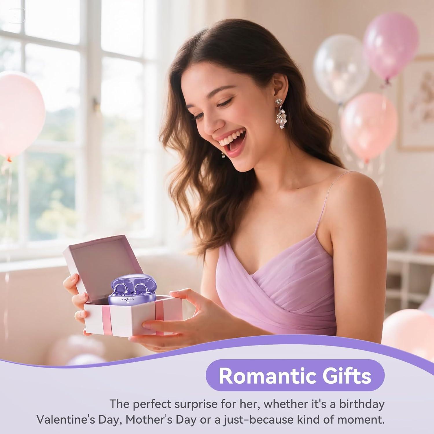 Auriculares Inalámbricos Kinglucky J8 Morados 50H Bluetooth 5.4