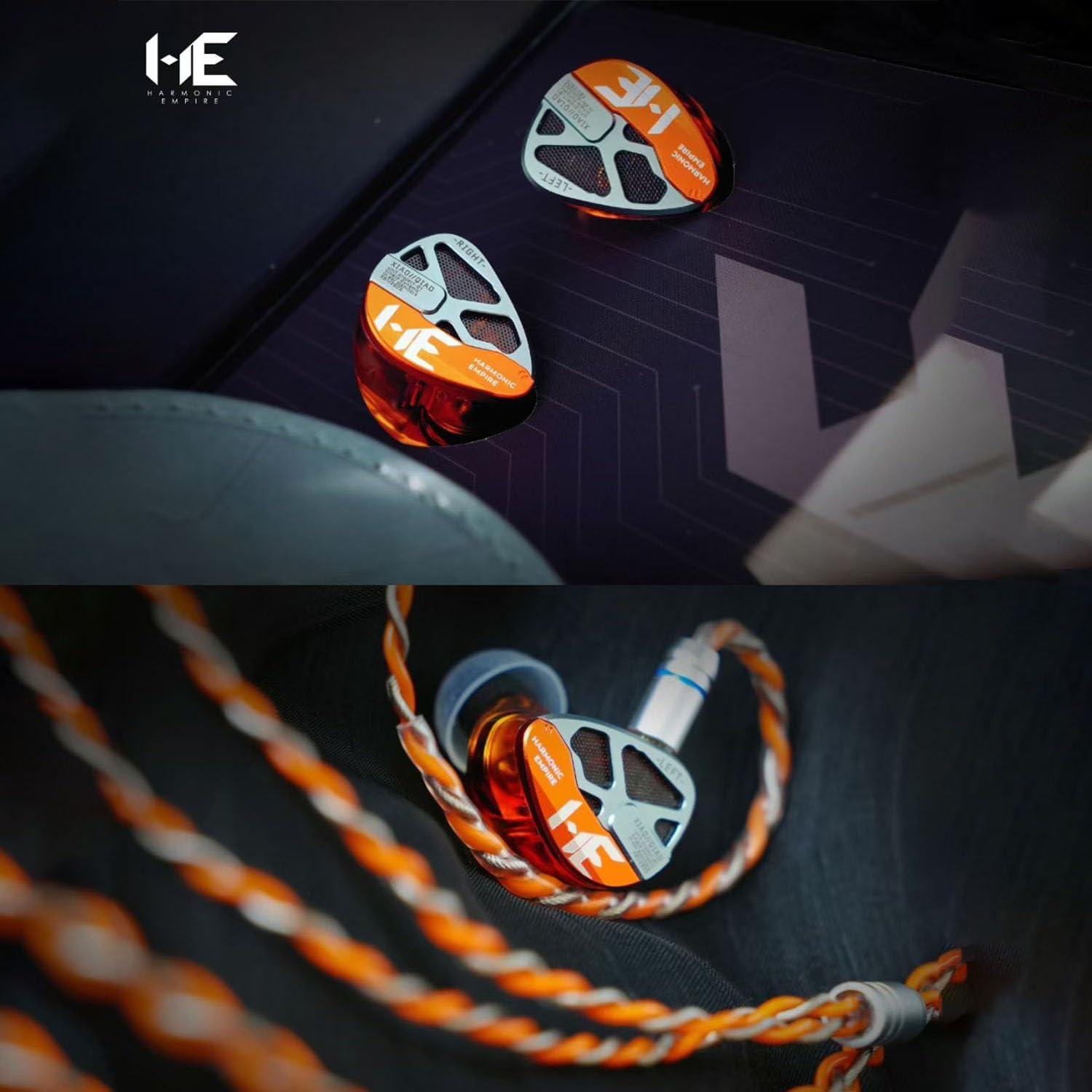 Auriculares In-Ear HE Xiao Qiao 10mm Grafeno Naranja 3.5mm