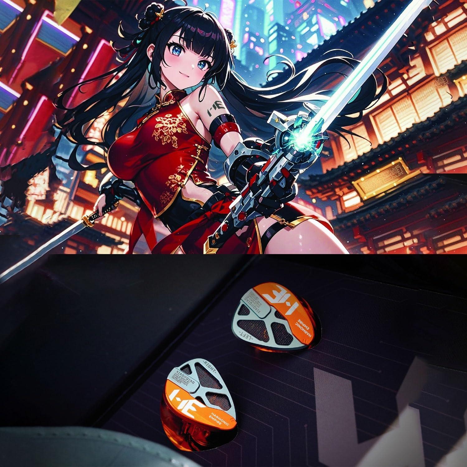 Auriculares In-Ear HE Xiao Qiao 10mm Grafeno Naranja 3.5mm