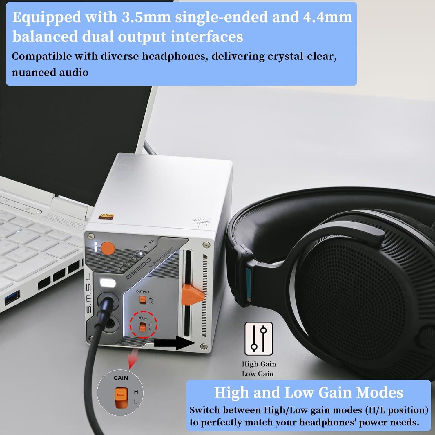 Amplificador DAC SMSL DS200 Hi-Res Bluetooth 5.1 32bit/768kHz