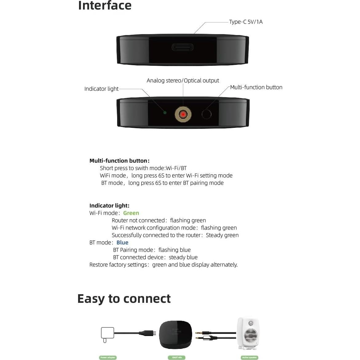Adaptador de Audio Streaming IEAST Oliostream 1 Hi-Res 192kHz