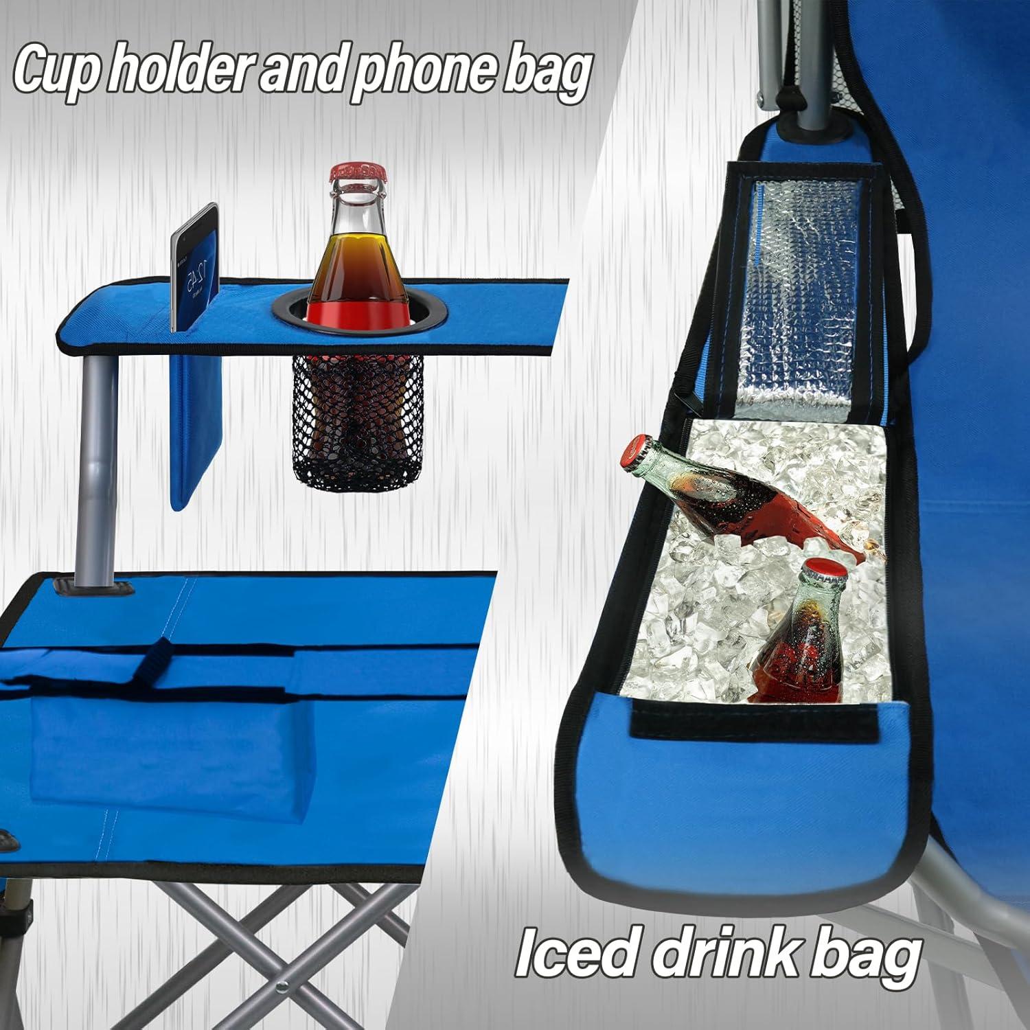 Silla de Camping PLKO AX31788-88 Plegable con Dosel y Portavasos