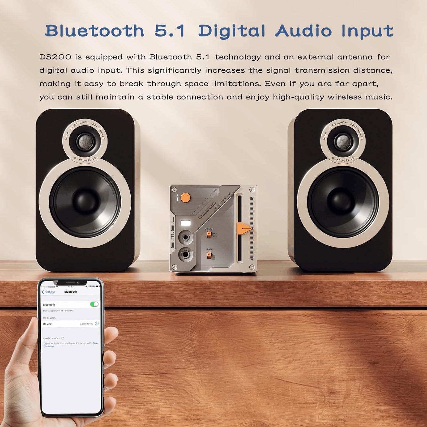 Amplificador DAC SMSL DS200 Bluetooth 5.1 32bit 768kHz