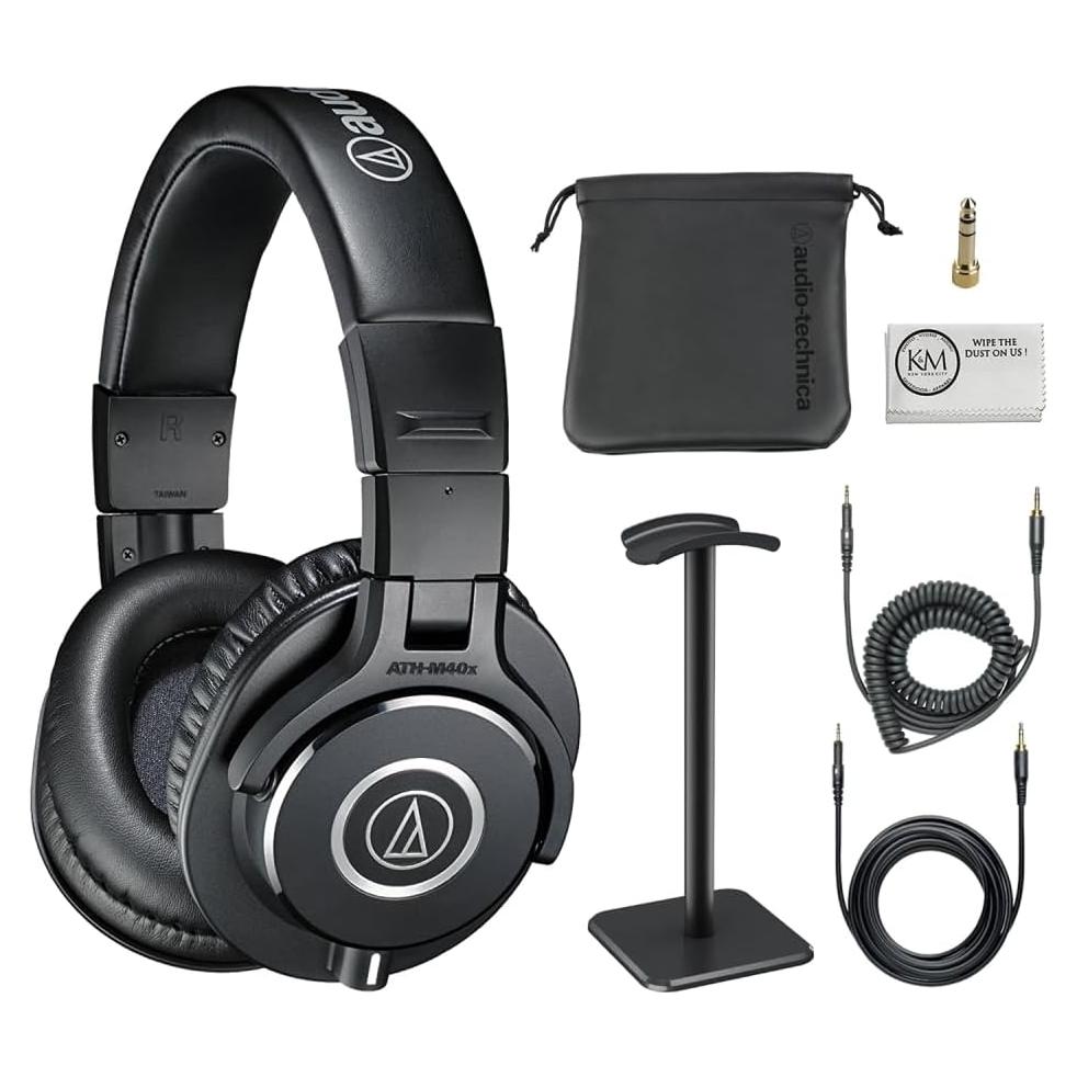 Auriculares de Monitoreo Audio-Technica ATH-M40x + Soporte + Paño