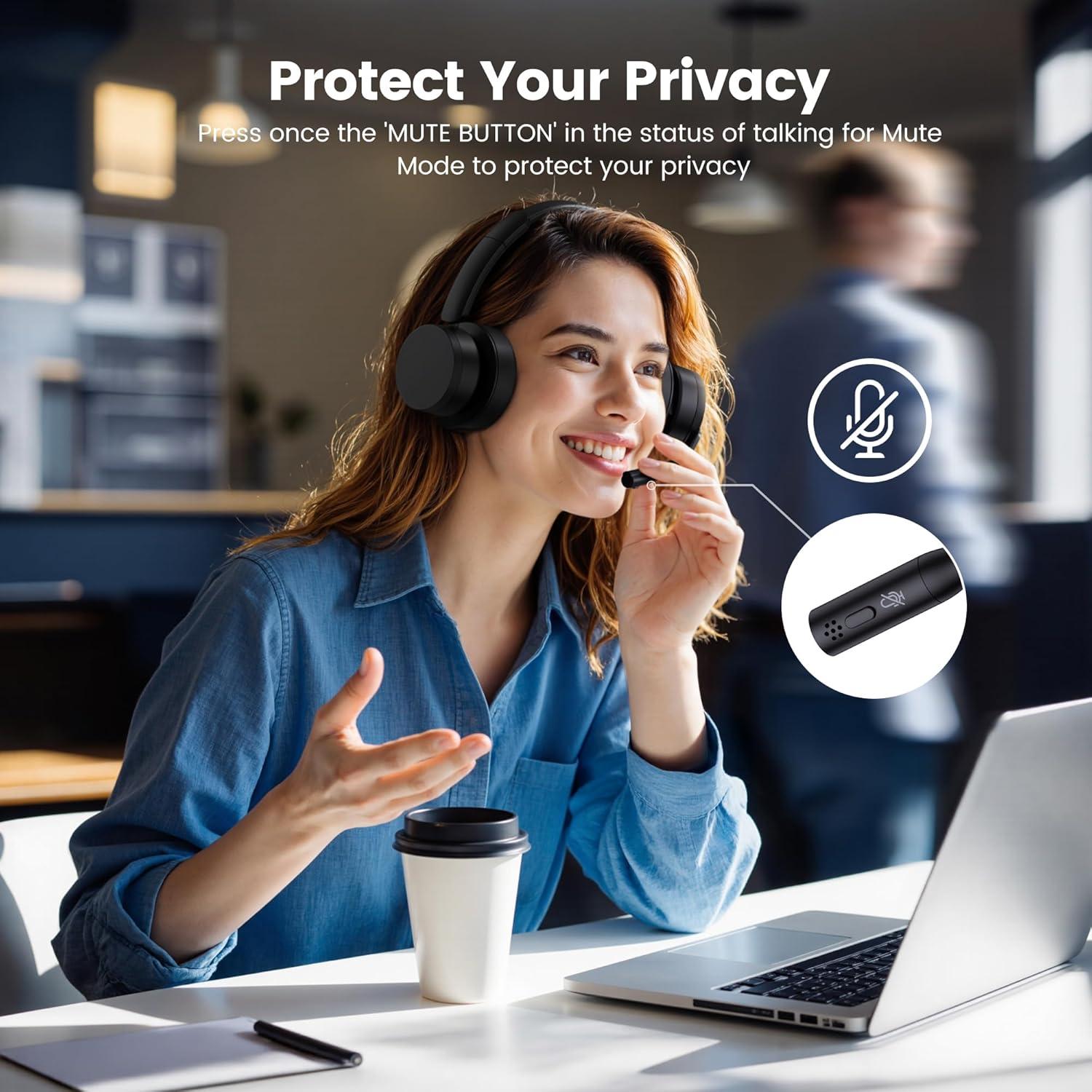 Auricular Inalámbrico Soothielec KH156M con Micrófono y Cancelación de Ruido