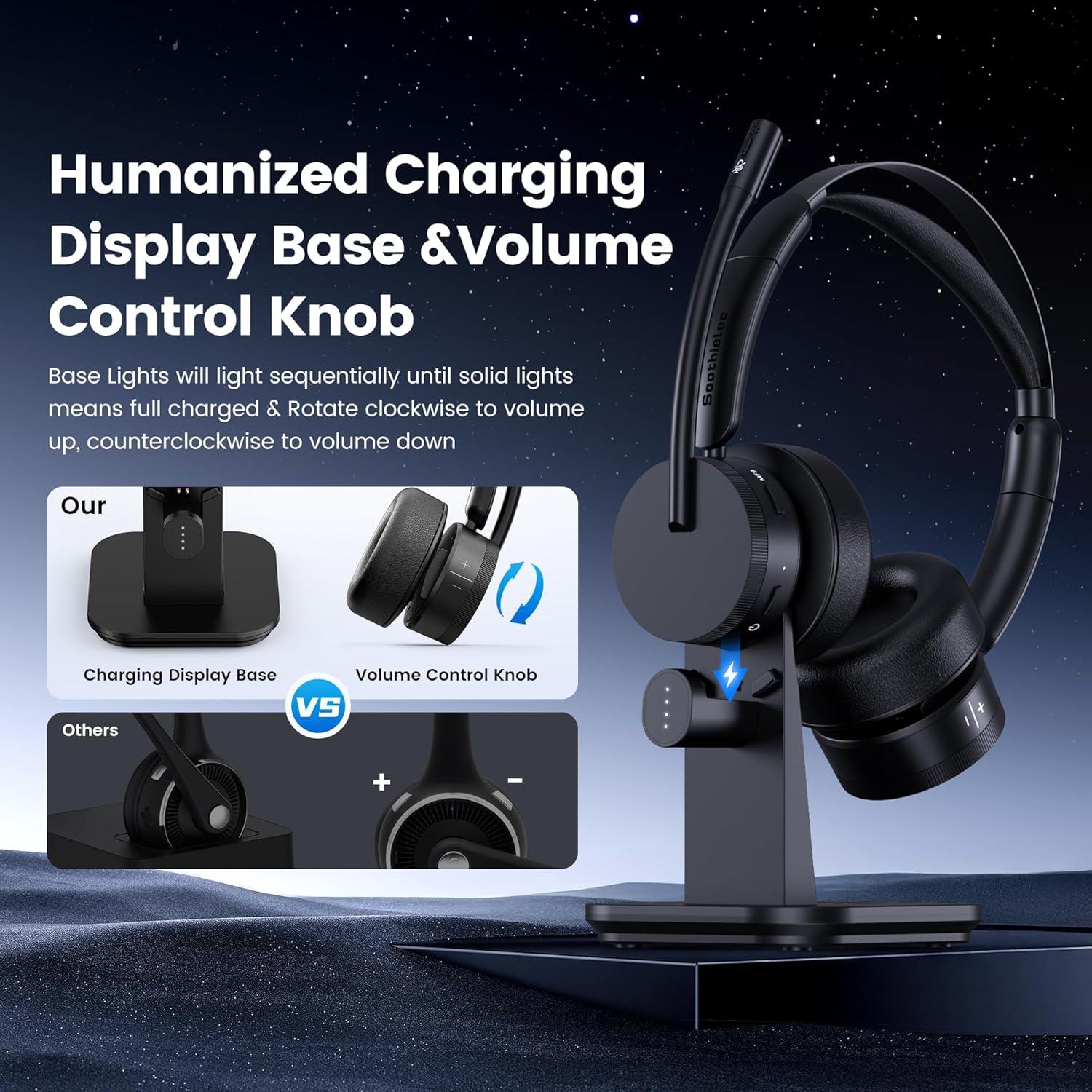 Auricular Inalámbrico Soothielec KH156M con Micrófono y Cancelación de Ruido