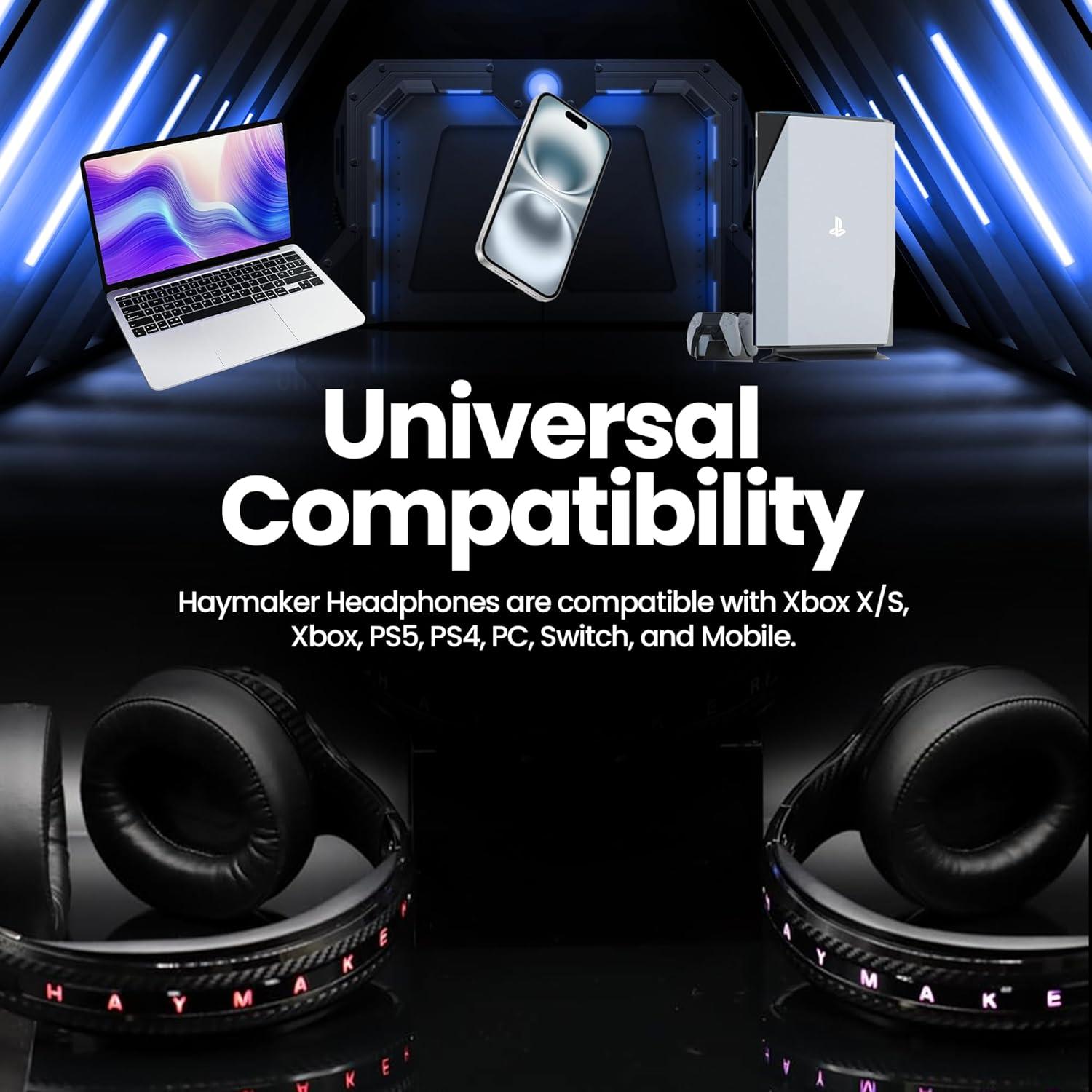 Auriculares Gaming HAYMAKER HM100 Bluetooth 5.0 con Cancelación de Ruido