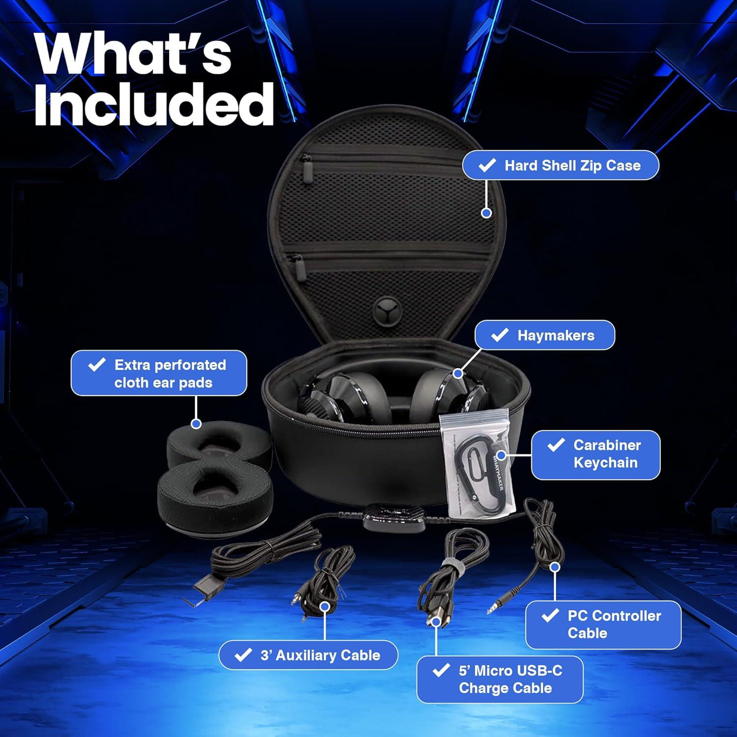 Auriculares Gaming HAYMAKER HM100 Bluetooth 5.0 con Cancelación de Ruido