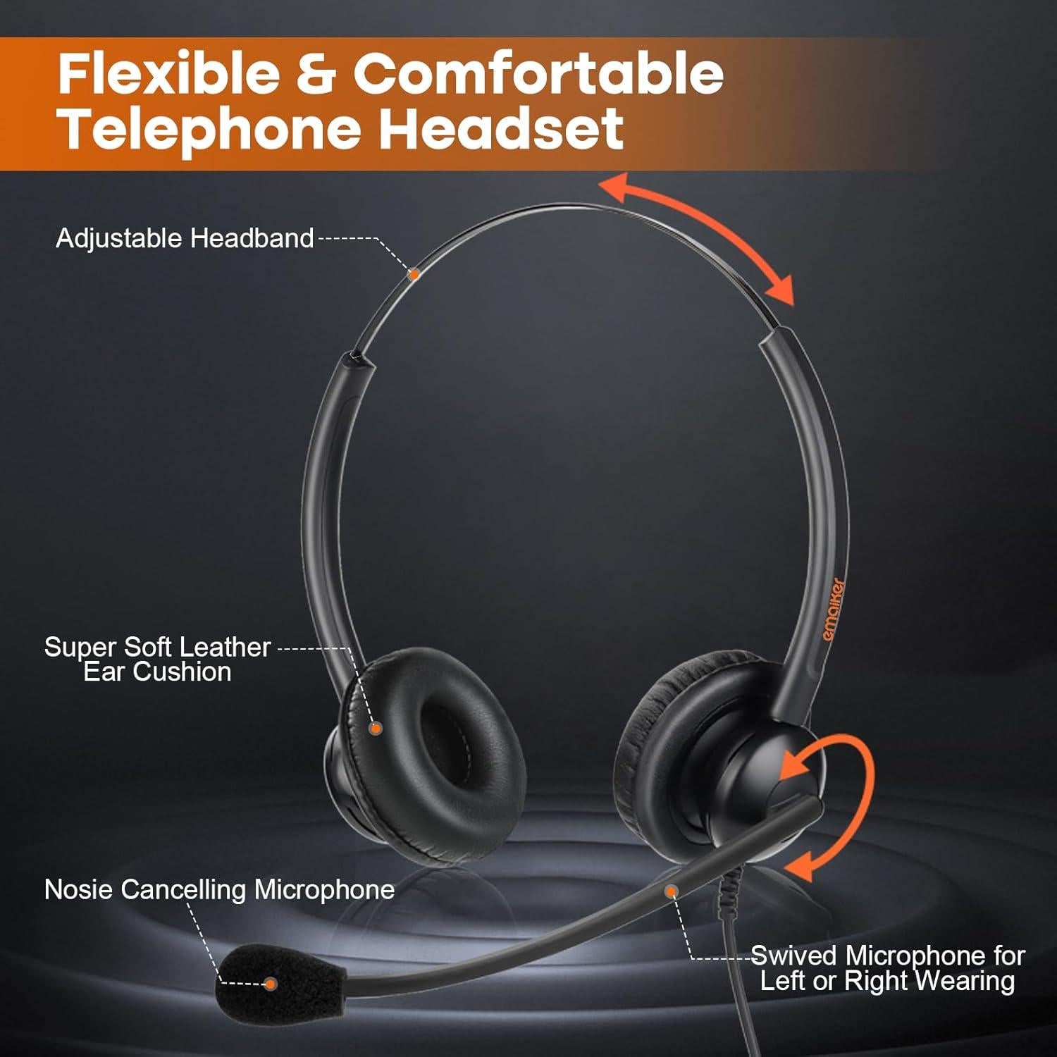 Auricular con cable RJ9 Emaiker EMK500DQDA para Teléfonos IP