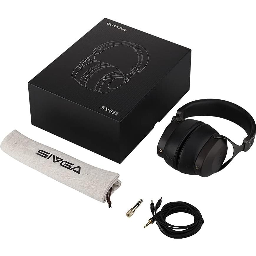Auriculares SIVGA SV021B Cerrados de Madera Hi-Fi Negro